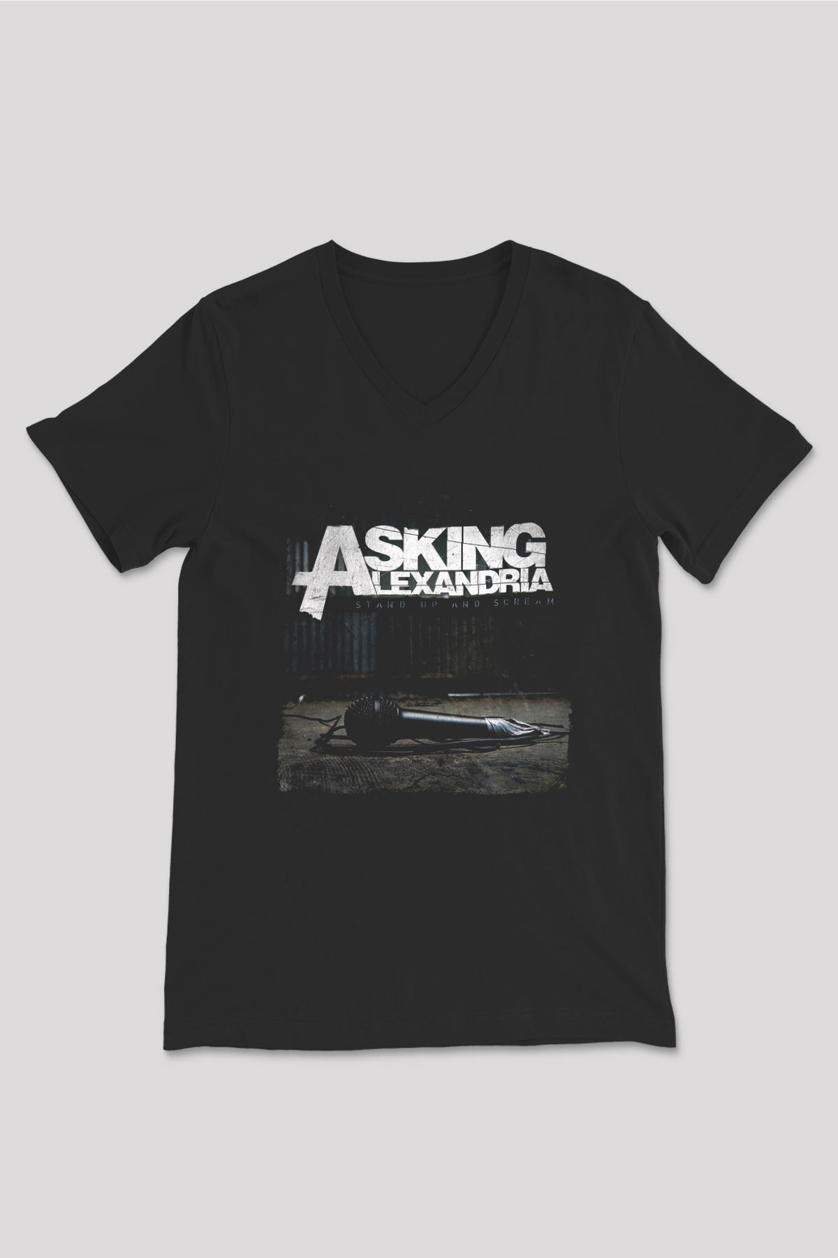 Asking Alexandria Siyah Unisex V Yaka Tişört