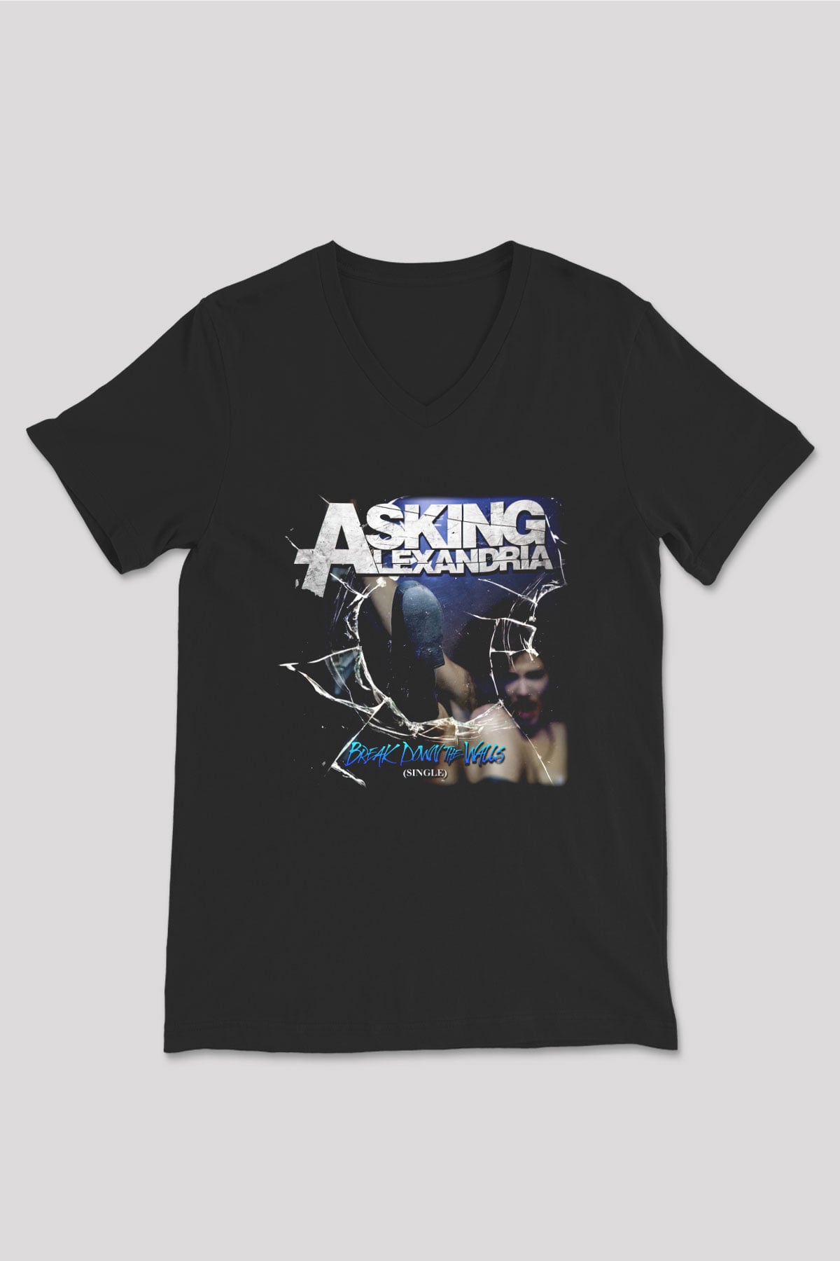 Asking Alexandria Siyah Unisex V Yaka Tişört
