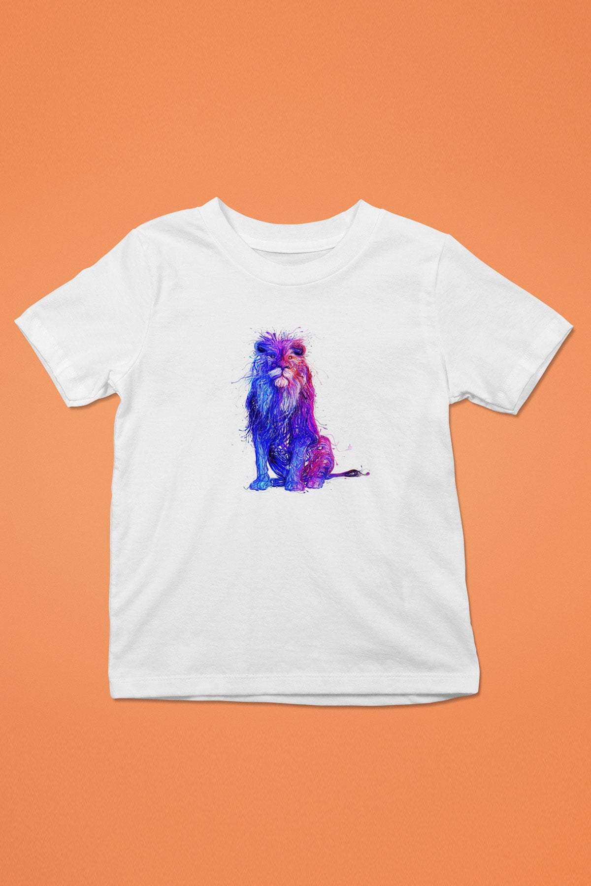 Aslan Baskılı Beyaz Unisex Çocuk Tişört