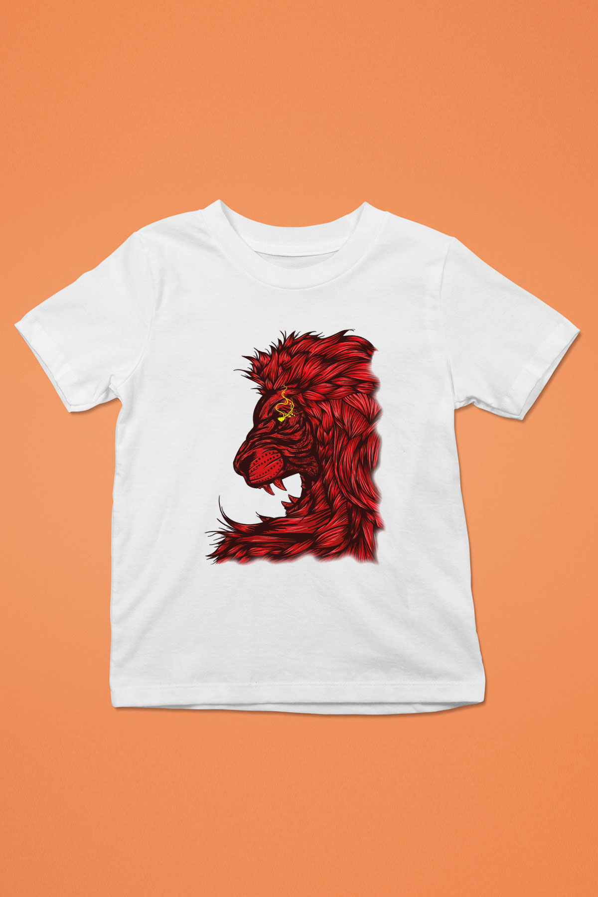 Aslan Baskılı Beyaz Unisex Çocuk Tişört