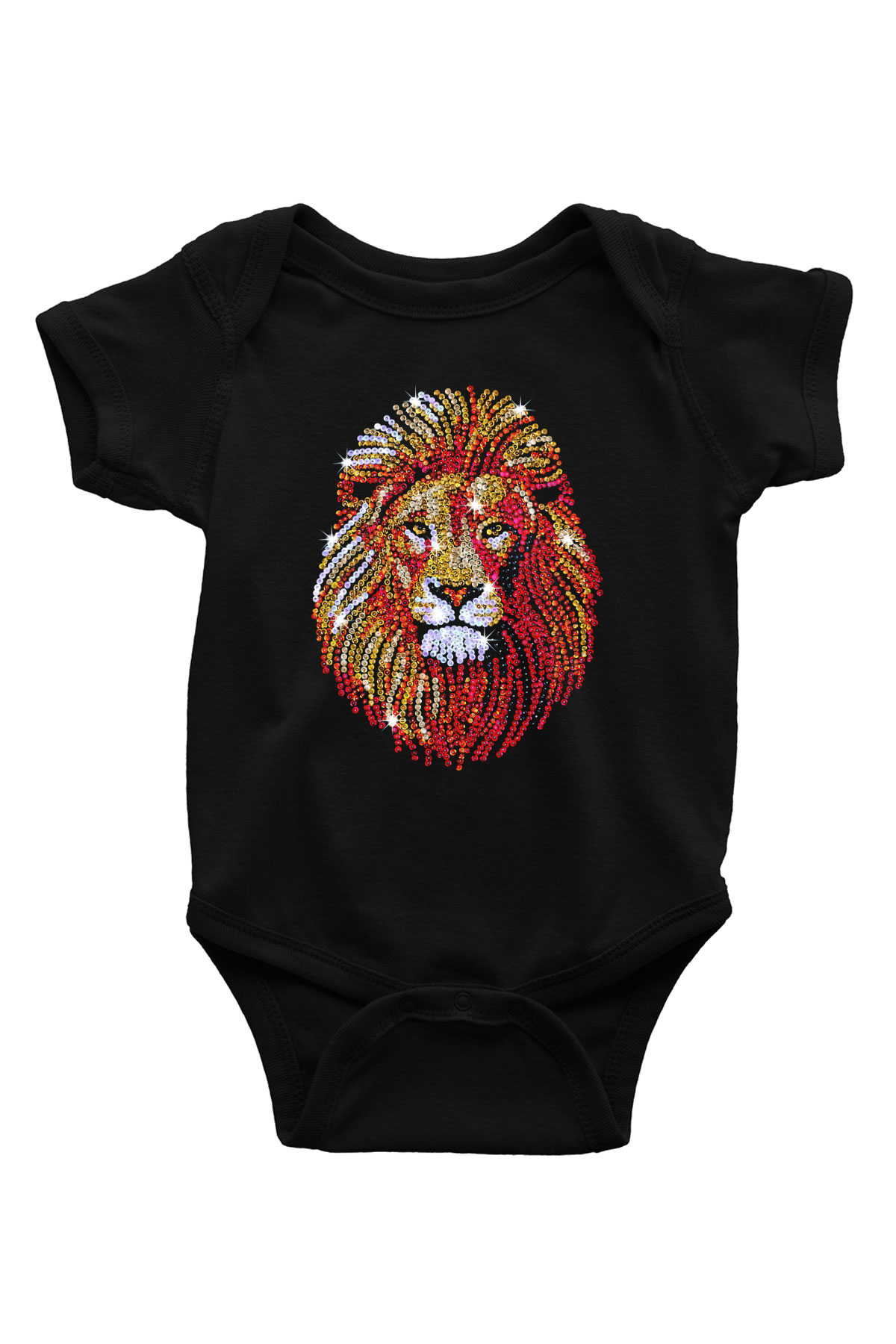 Aslan Baskılı Siyah Bebek Body - Zıbın