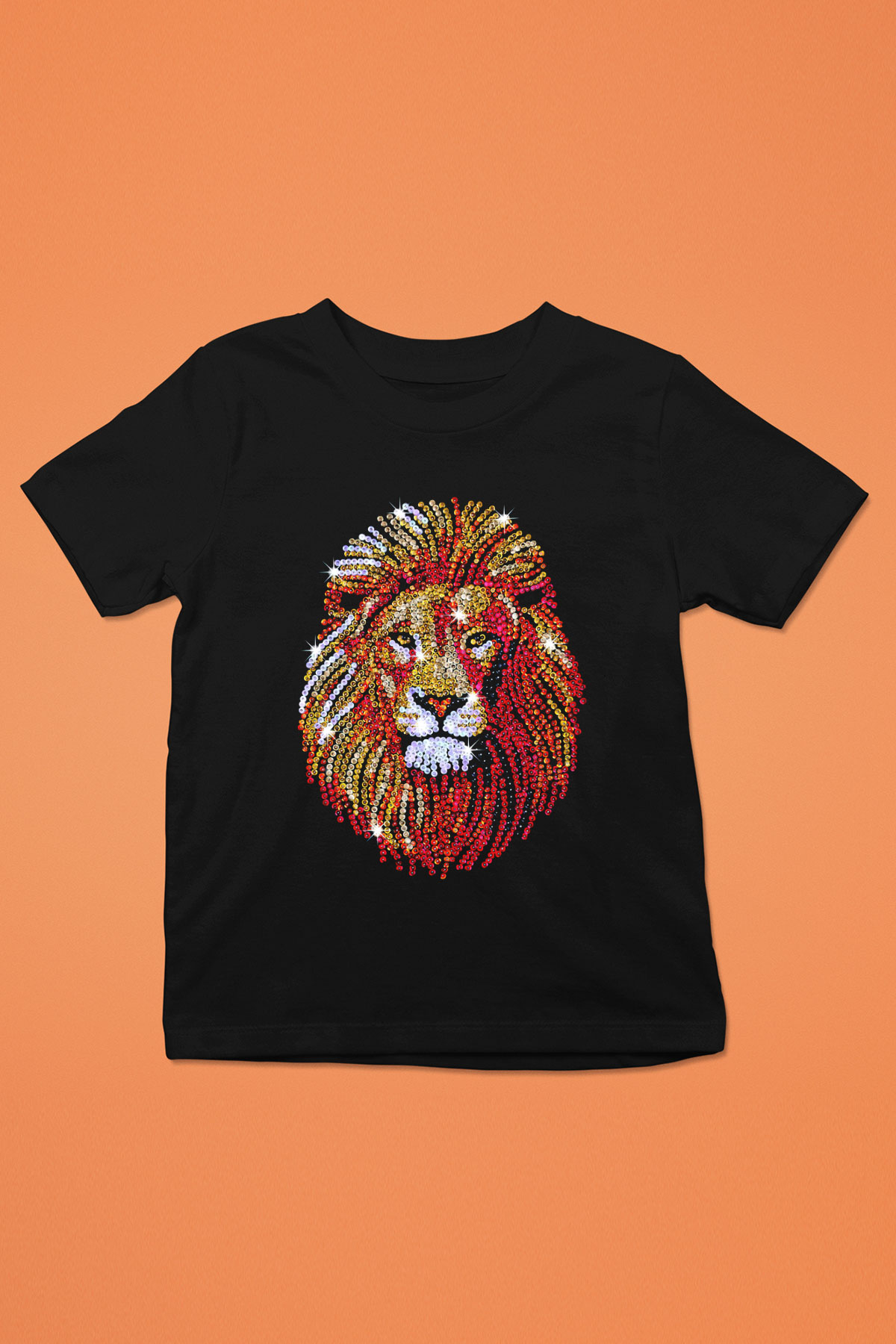 Aslan Baskılı Siyah Unisex Çocuk Tişört
