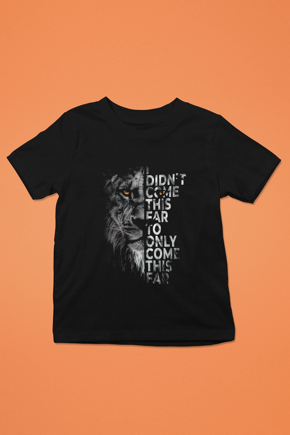 Aslan Baskılı Unisex Siyah  Çocuk Tişört