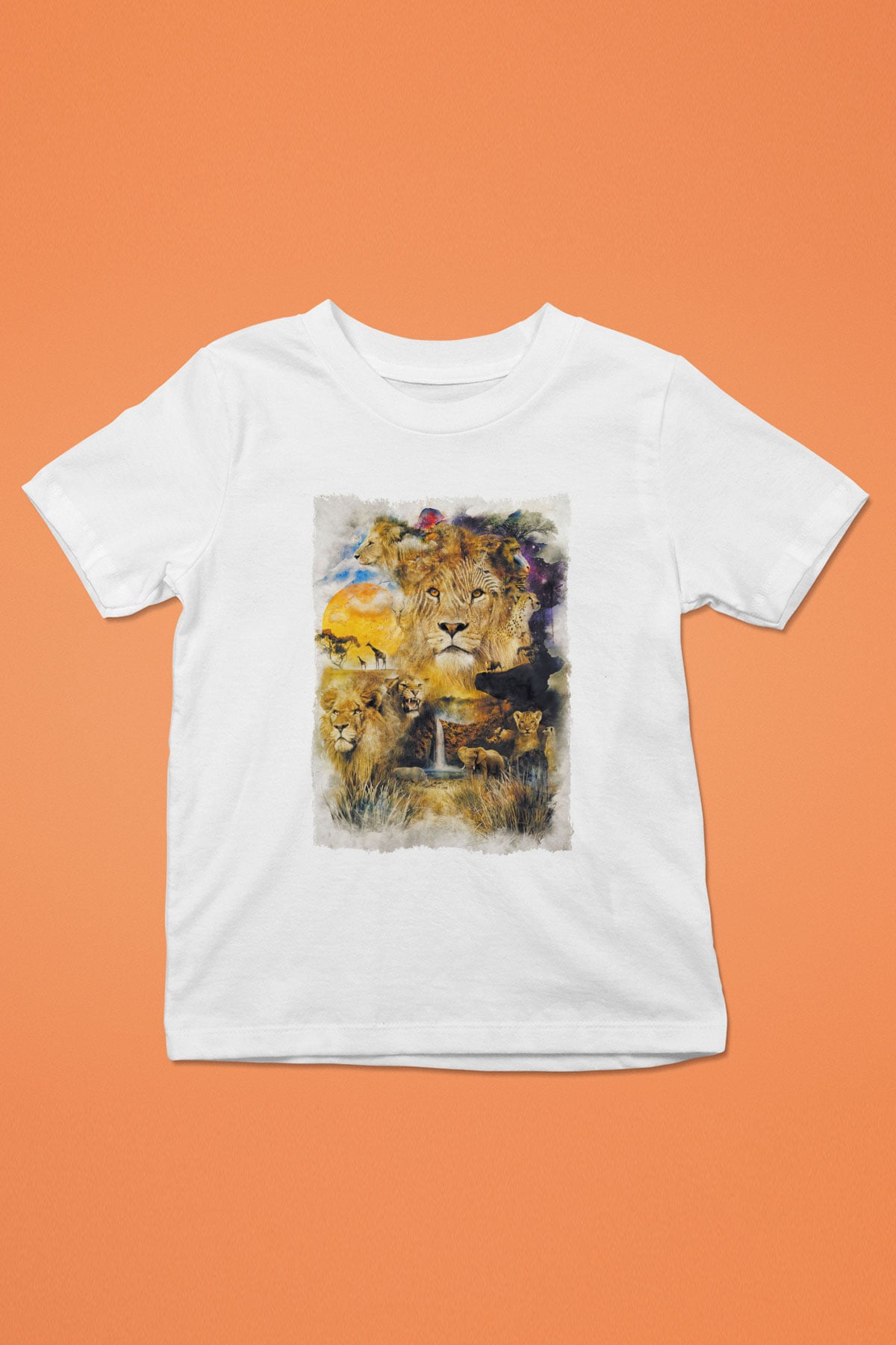 Aslan Beyaz Unisex Çocuk Tişört