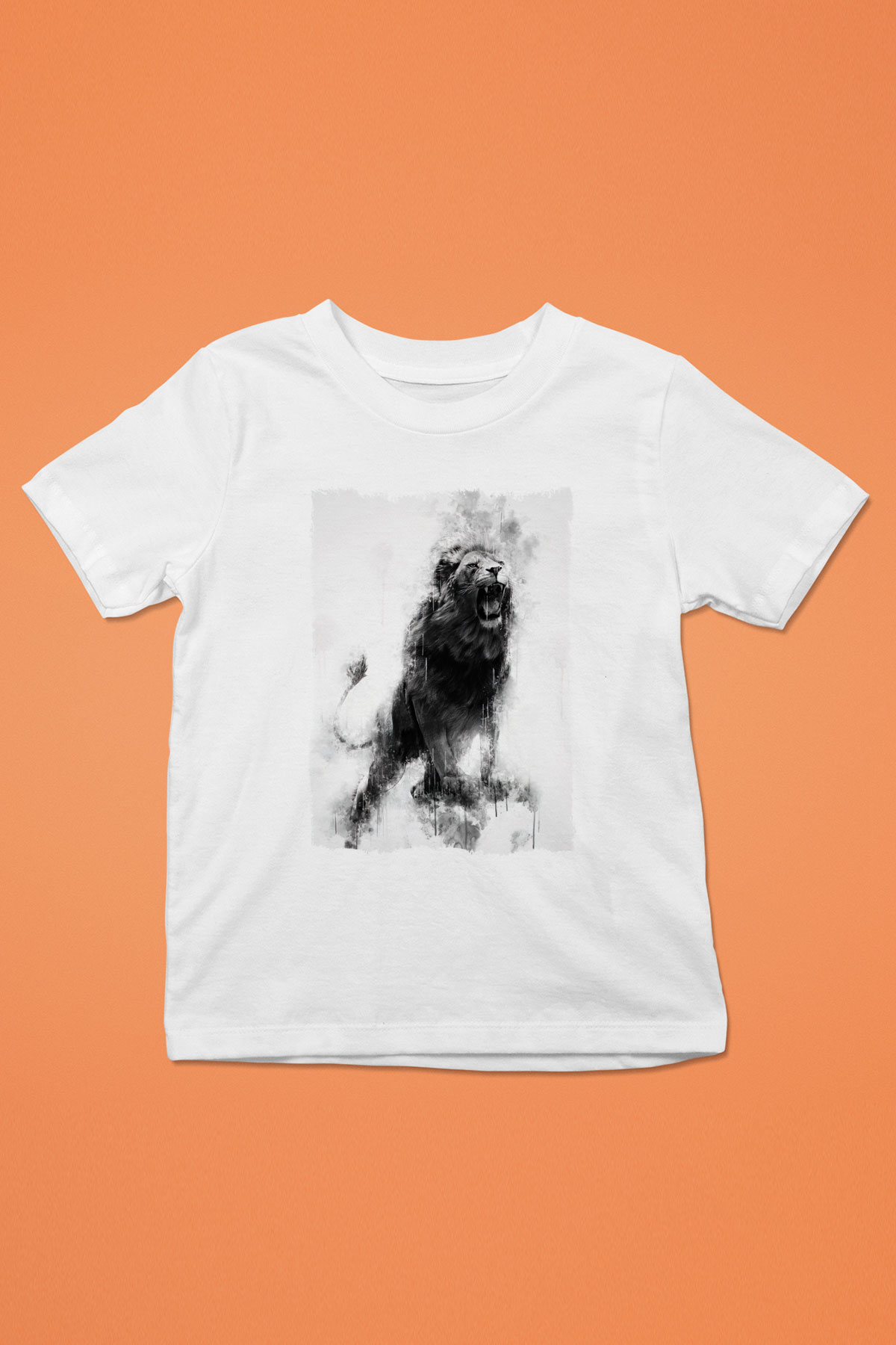 Aslan Beyaz Unisex Çocuk Tişört