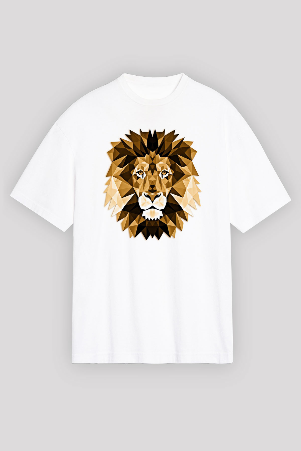 Aslan Beyaz Unisex Oversize Tişört T-Shirt