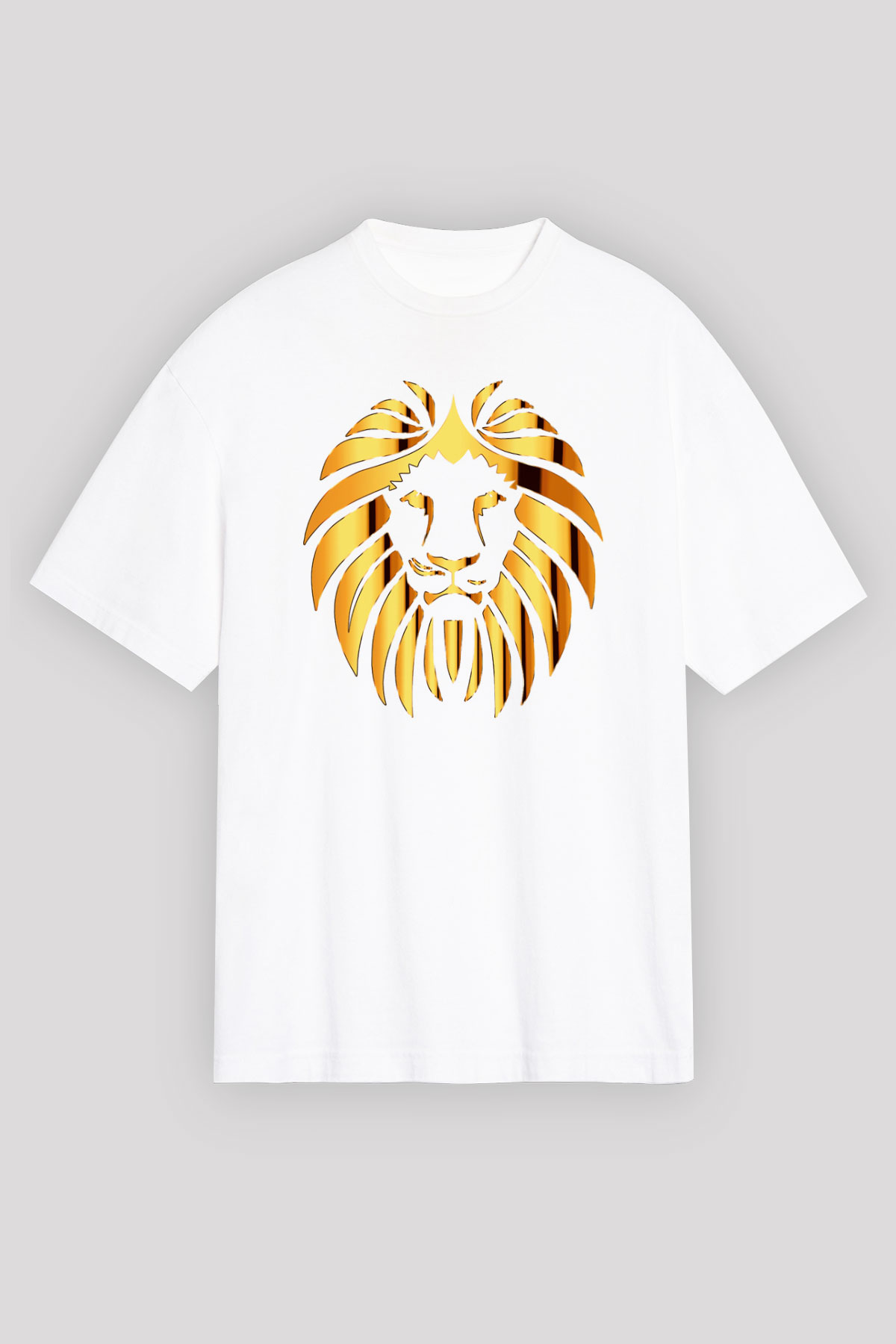 Aslan Beyaz Unisex Oversize Tişört T-Shirt
