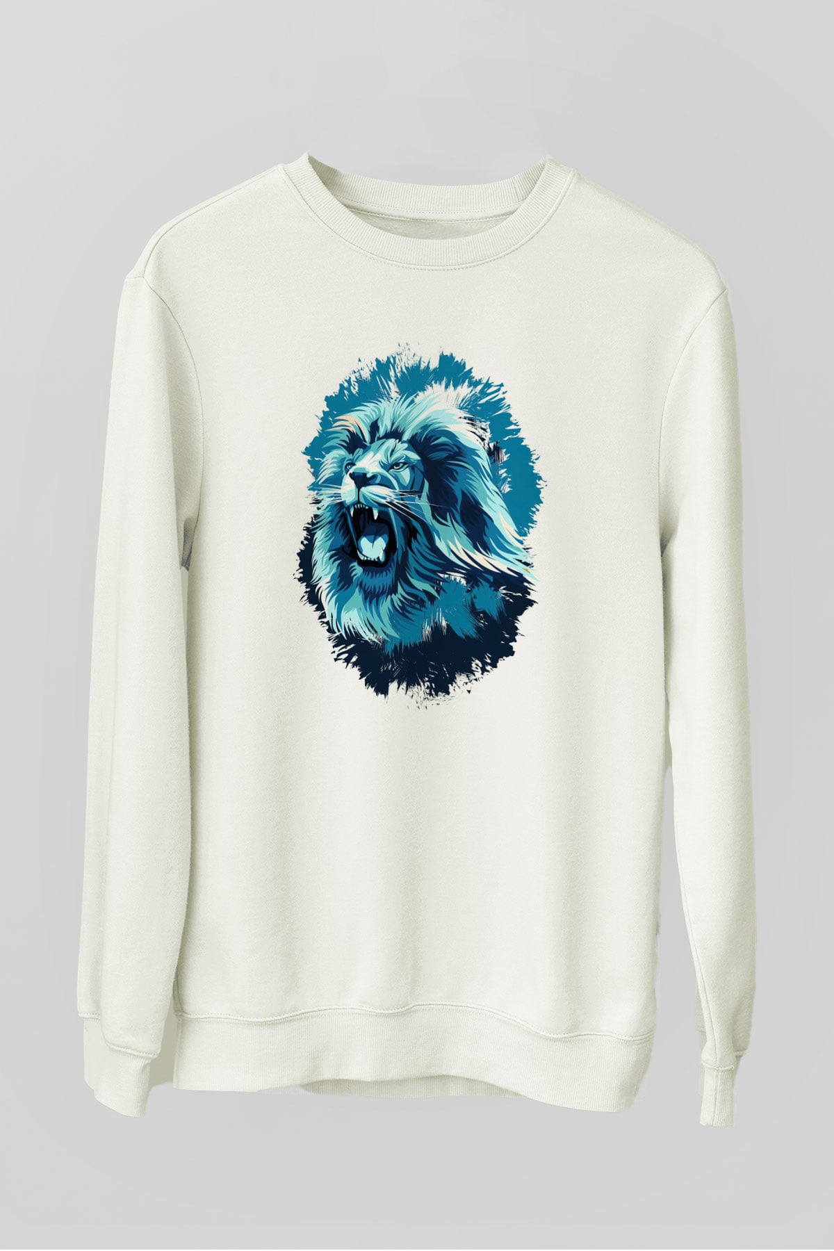 Aslan Beyaz Unisex Sweatshirt