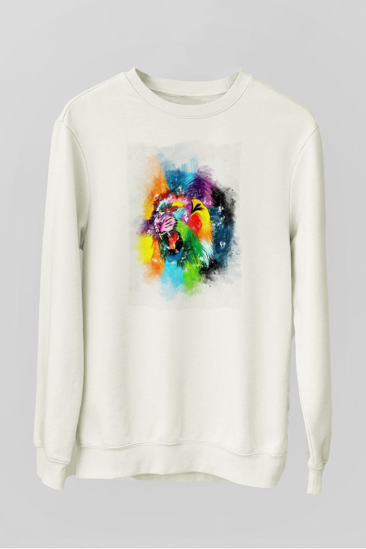 Aslan Beyaz Unisex Sweatshirt