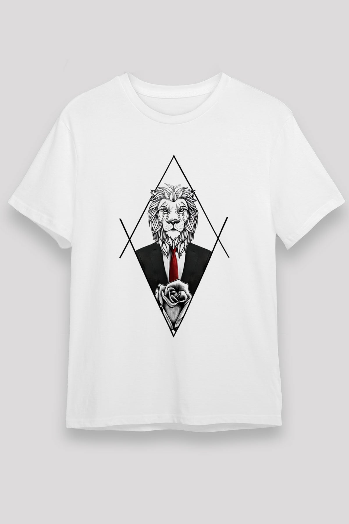 Aslan Beyaz Unisex Tişört T-Shirt - TişörtFabrikası