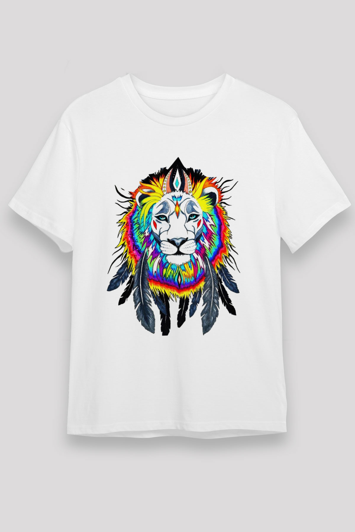 Aslan Beyaz Unisex Tişört T-Shirt - TişörtFabrikası