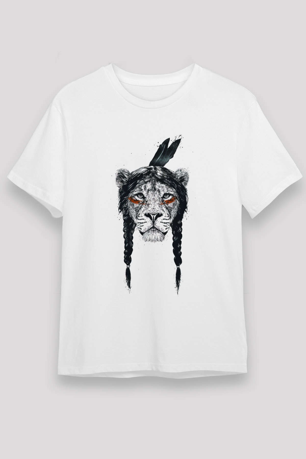 Aslan Beyaz Unisex Tişört T-Shirt - TişörtFabrikası
