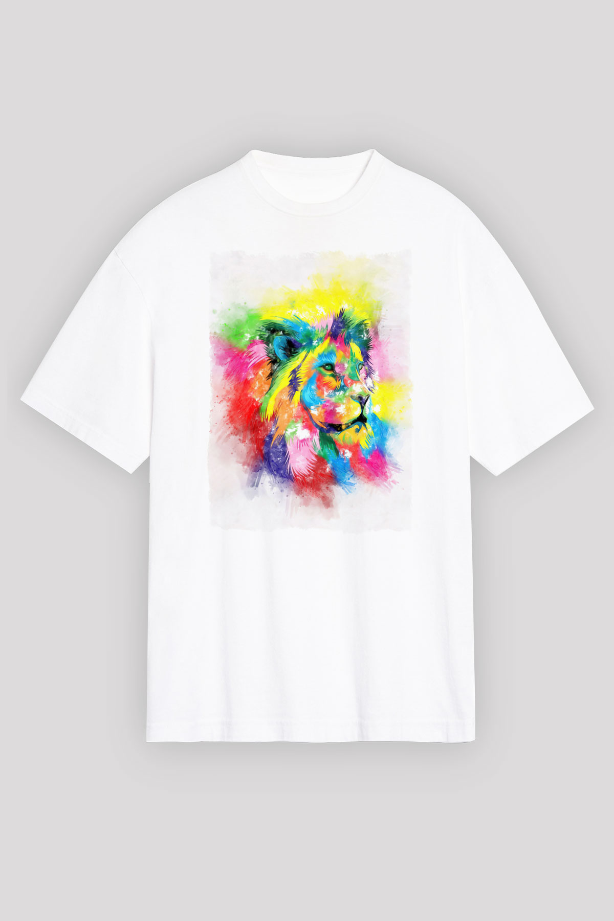 Aslan Beyaz Unisex Tişört T-Shirt - TişörtFabrikası