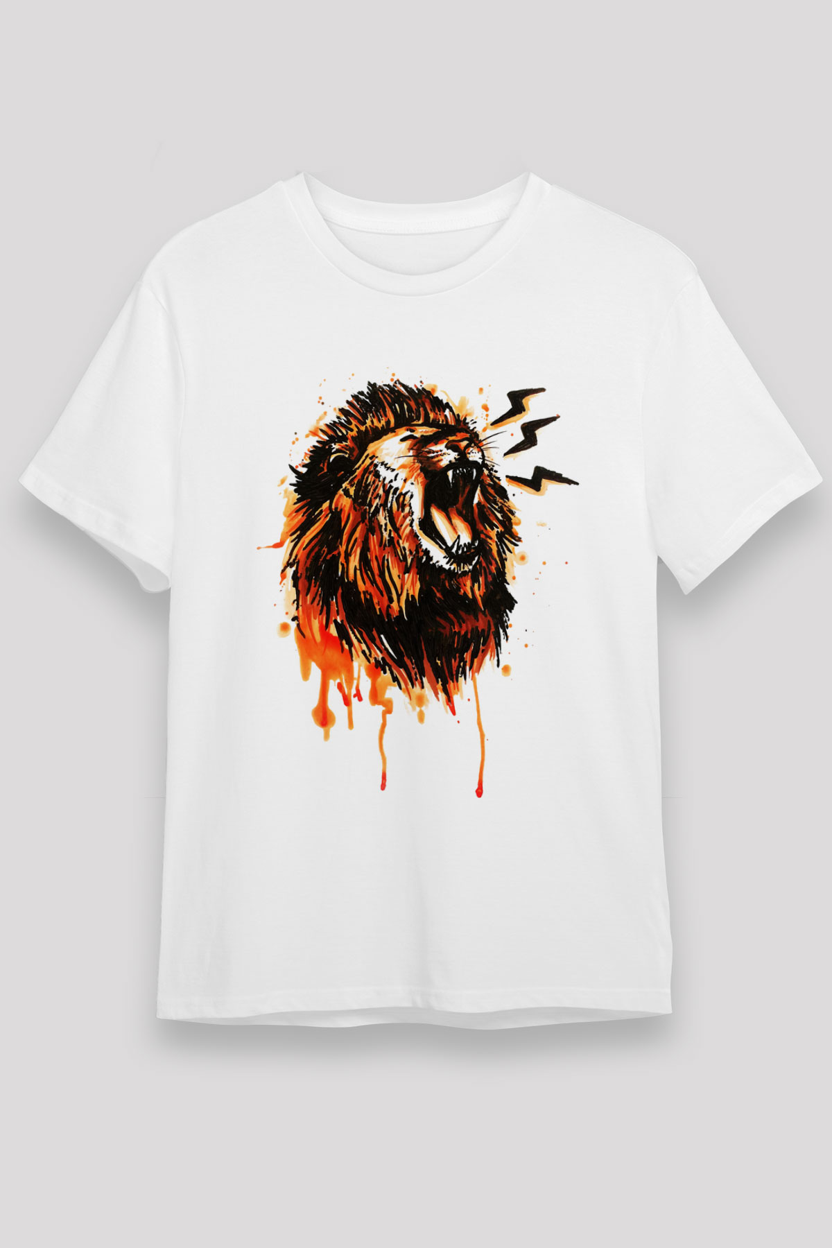 Aslan Beyaz Unisex Tişört T-Shirt - TişörtFabrikası