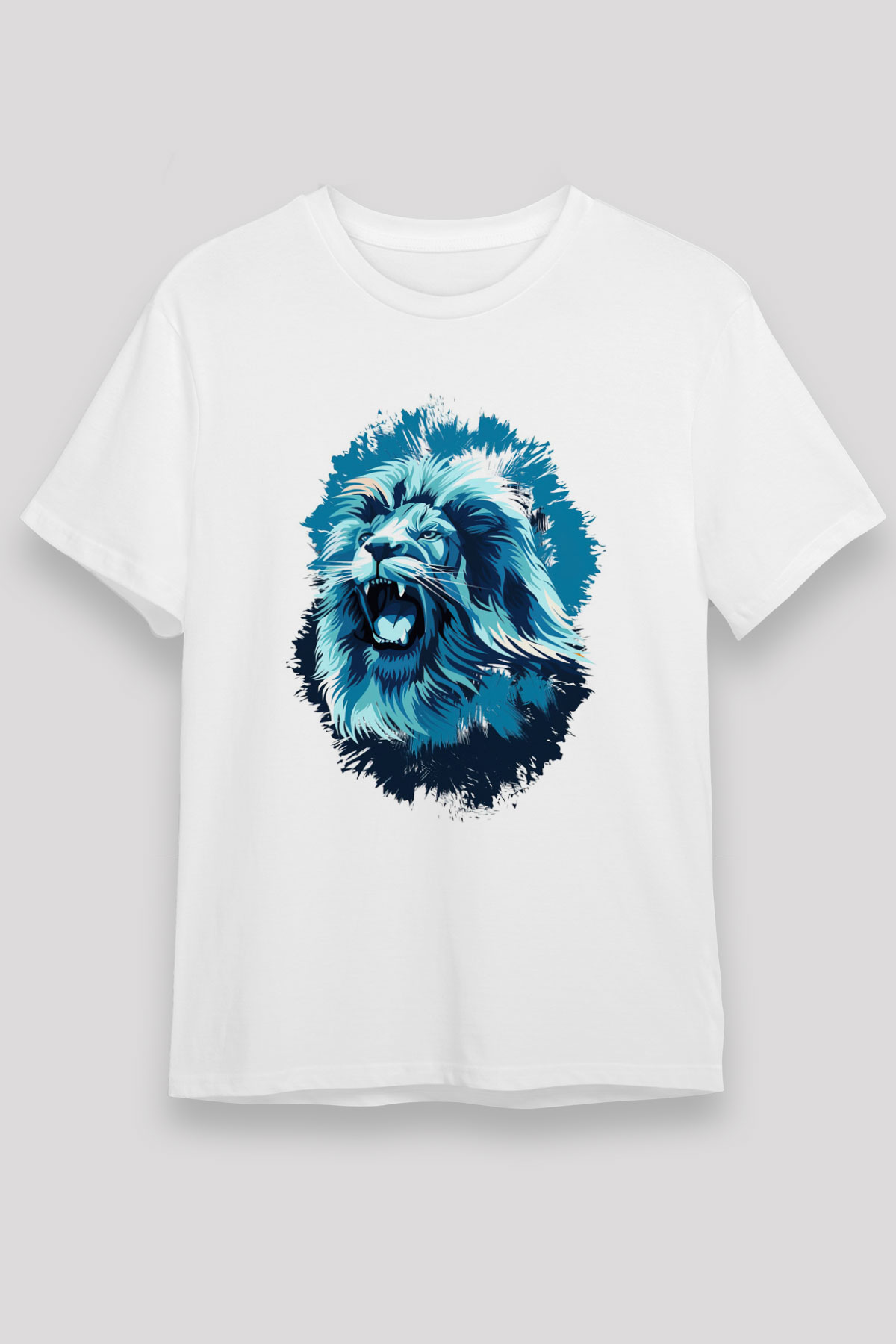 Aslan Beyaz Unisex Tişört T-Shirt - TişörtFabrikası
