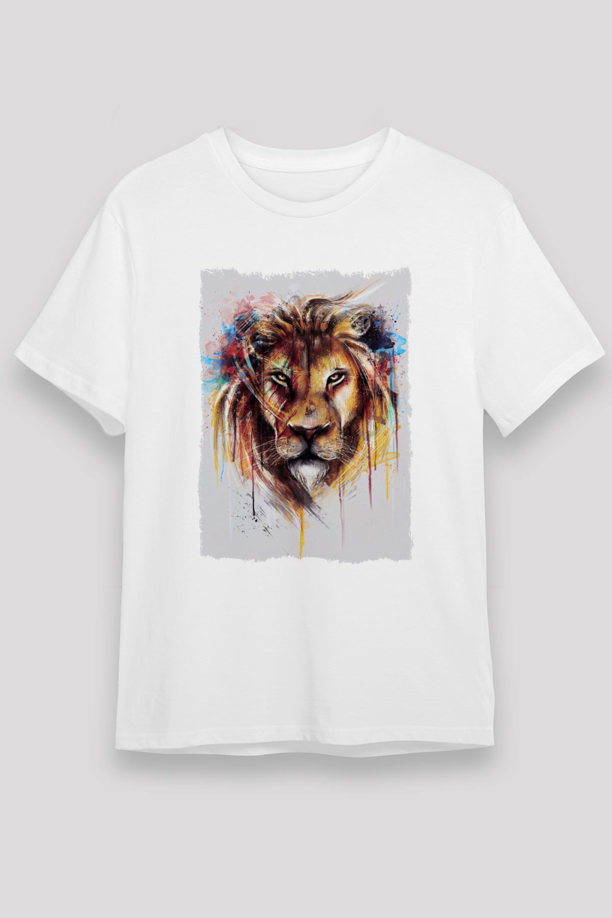 Aslan Beyaz Unisex Tişört T-Shirt - TişörtFabrikası