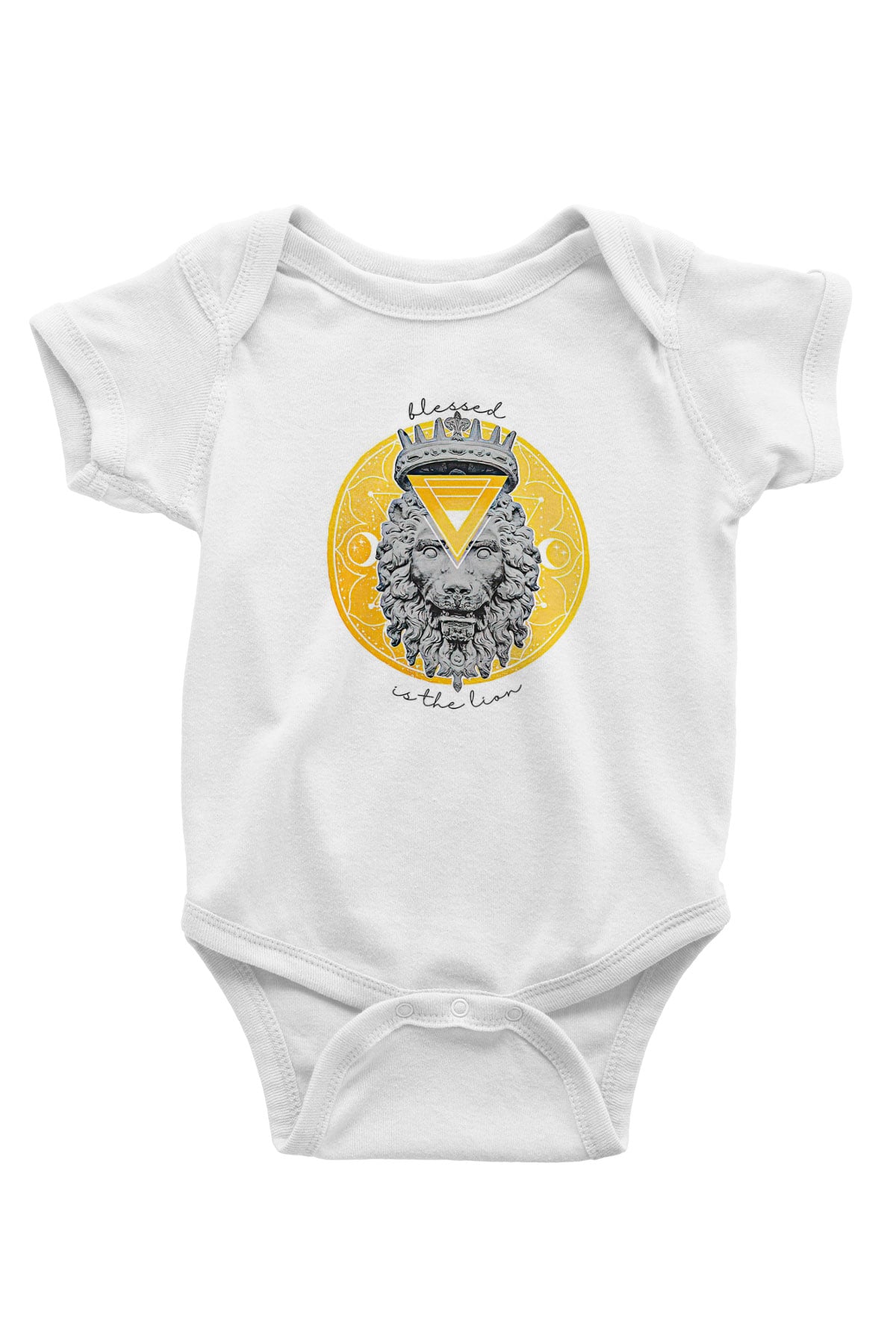 Aslan Burcu Baskılı Beyaz Unisex Bebek Body - Zıbın