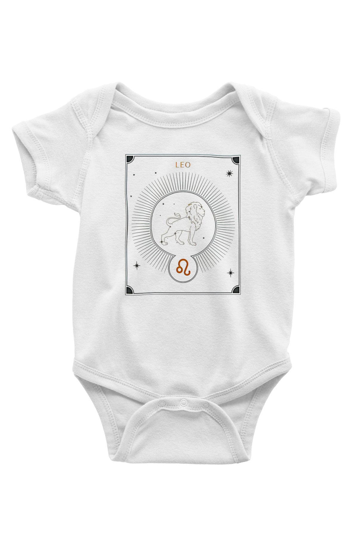 Aslan Burcu Baskılı Beyaz Unisex Bebek Body - Zıbın