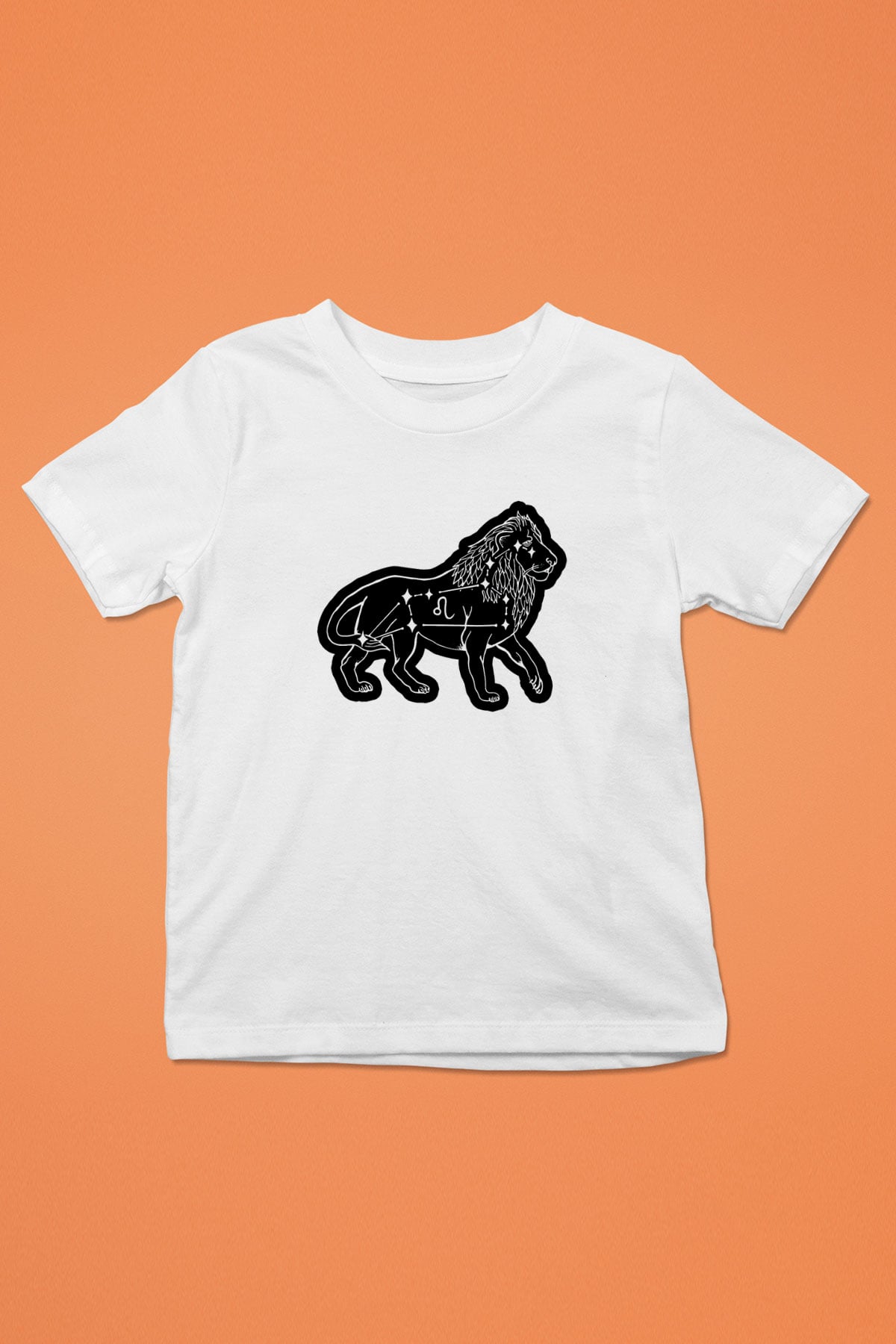 Aslan Burcu Baskılı Beyaz Unisex Beyaz Çocuk Tişört - Tshirt
