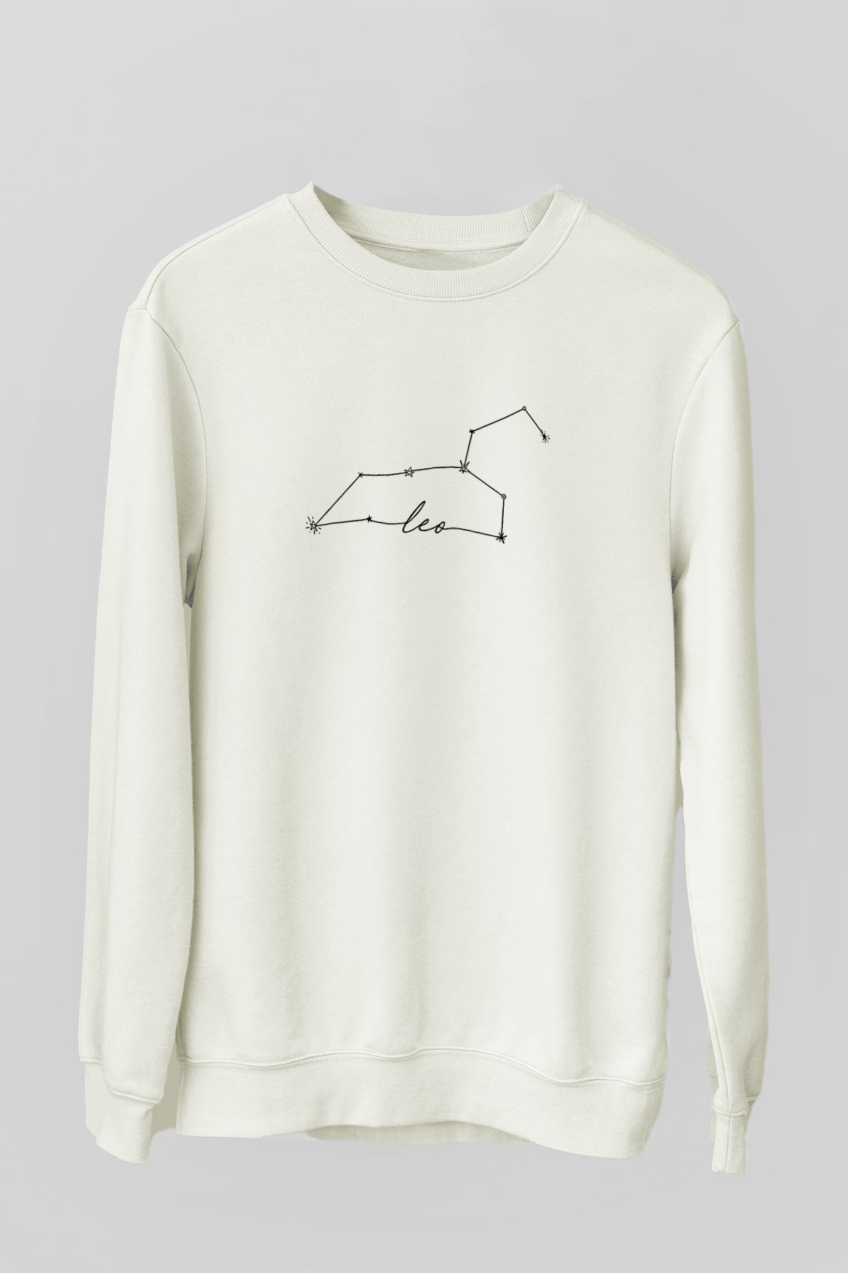 Aslan Burcu Baskılı Beyaz Unisex Sweatshirt