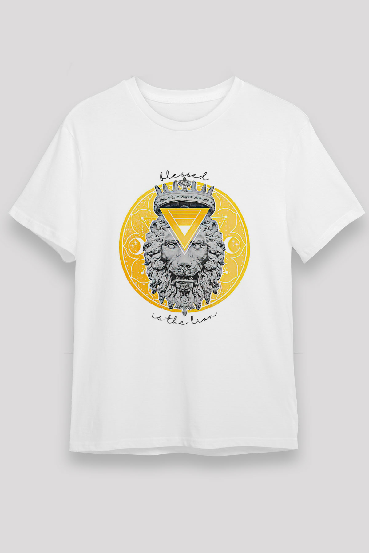 Aslan Burcu Unisex Baskılı Beyaz Tişört - Tshirt