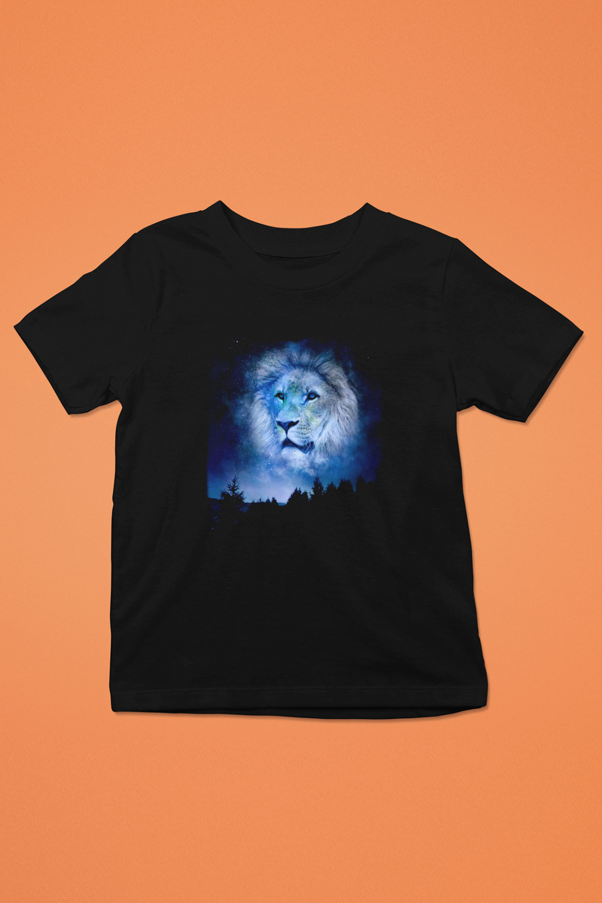 Aslan Siyah Unisex Çocuk Tişört