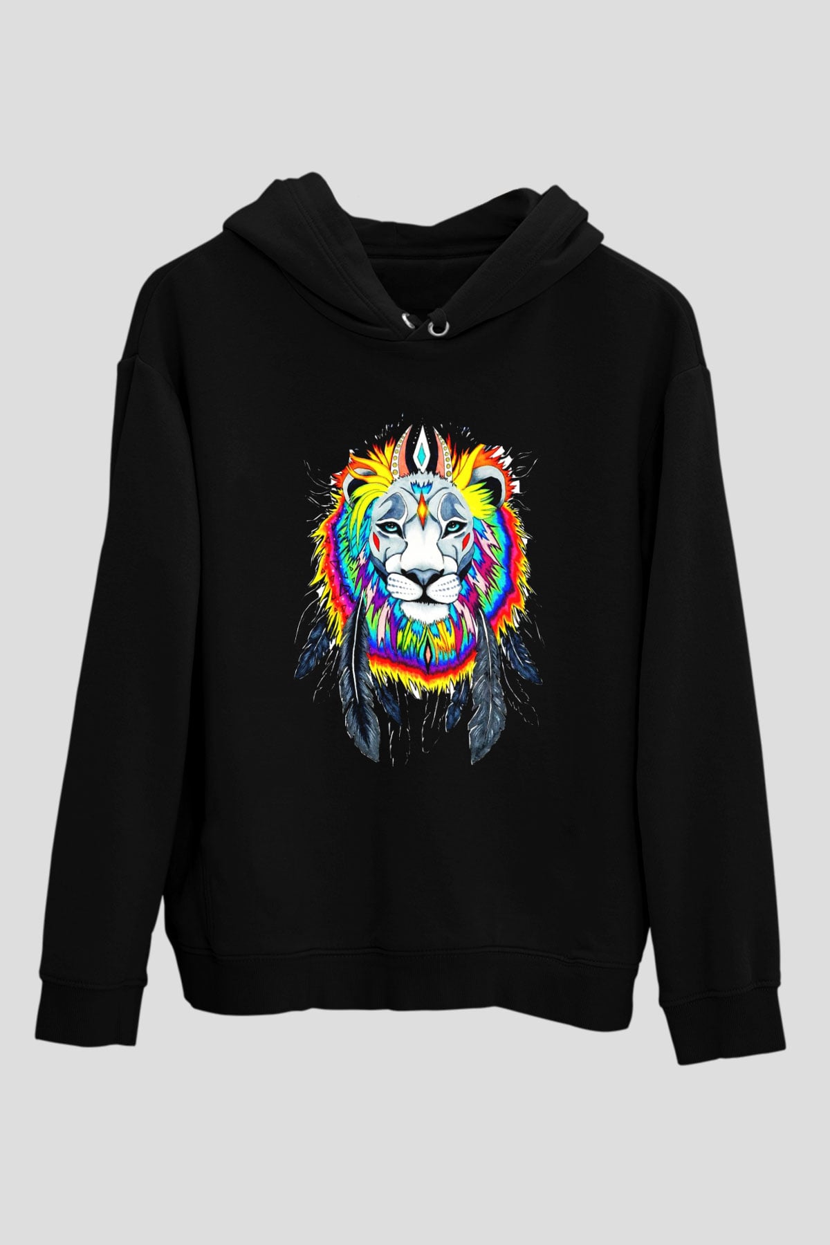 Aslan Siyah Unisex Hoodie