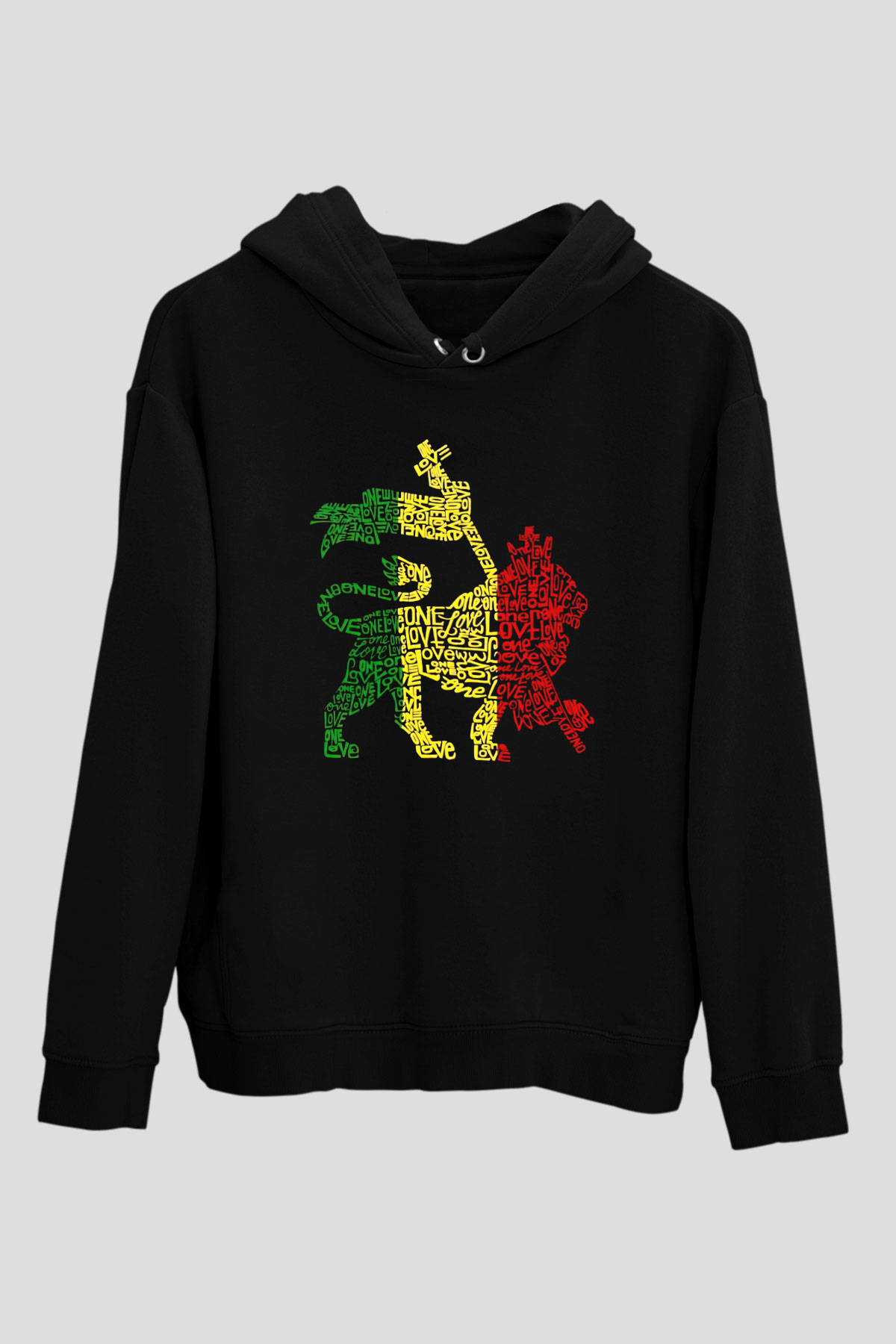 Aslan Siyah Unisex Hoodie
