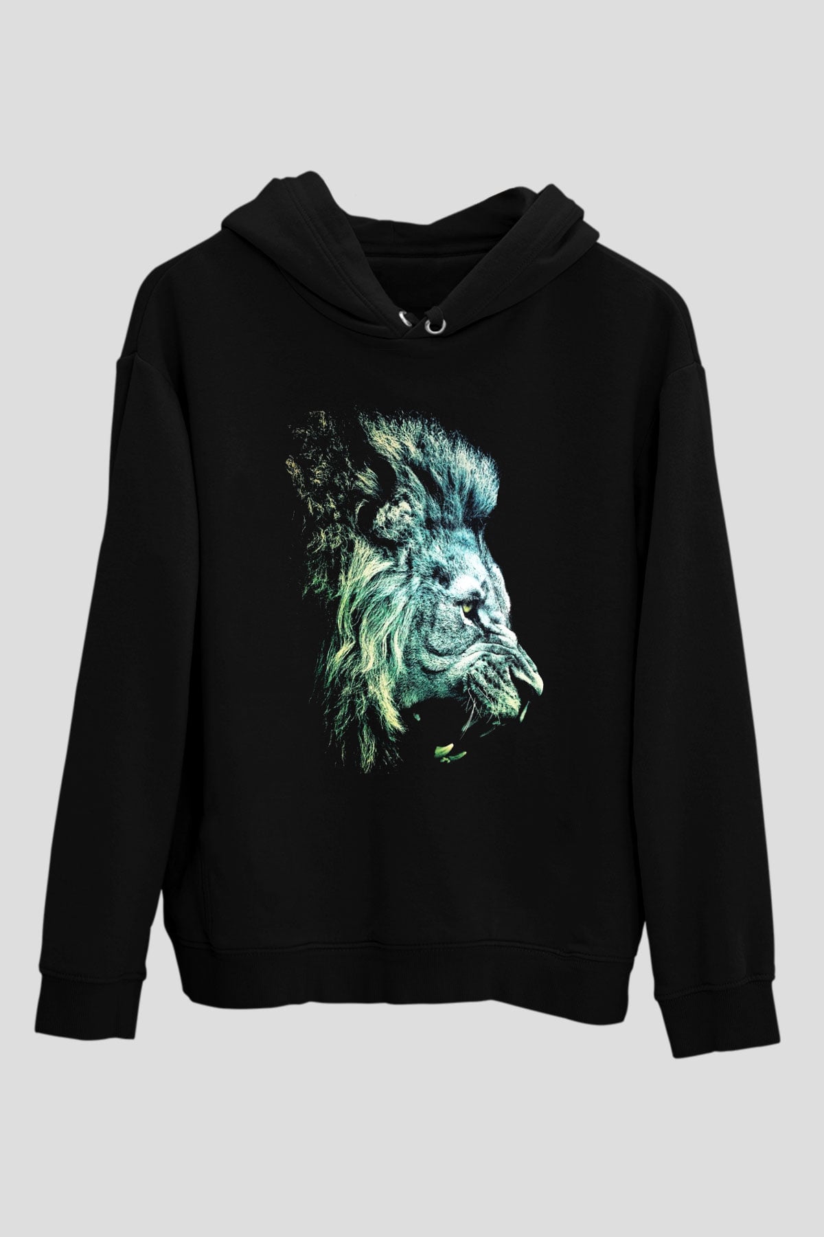 Aslan Siyah Unisex Hoodie