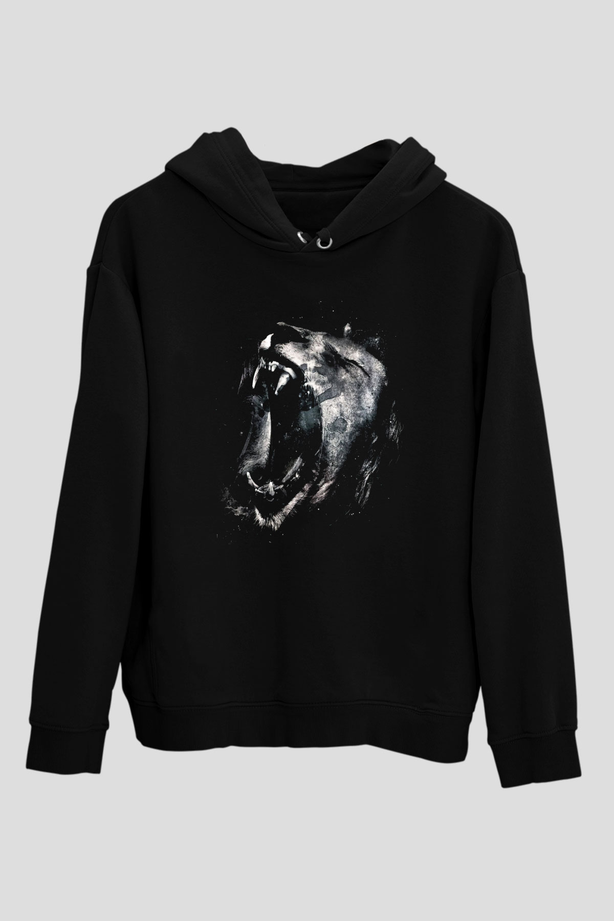 Aslan Siyah Unisex Hoodie
