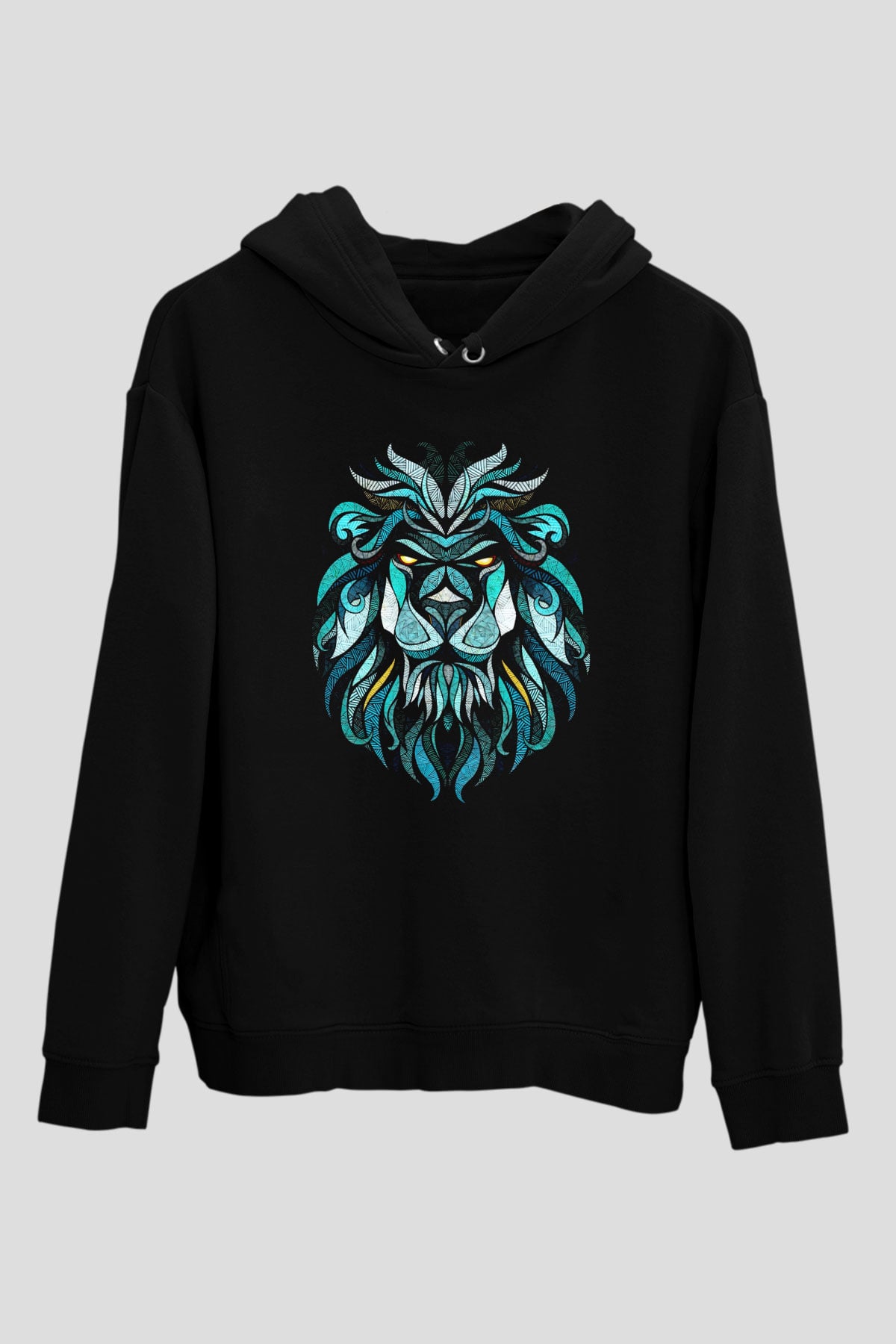 Aslan Siyah Unisex Hoodie