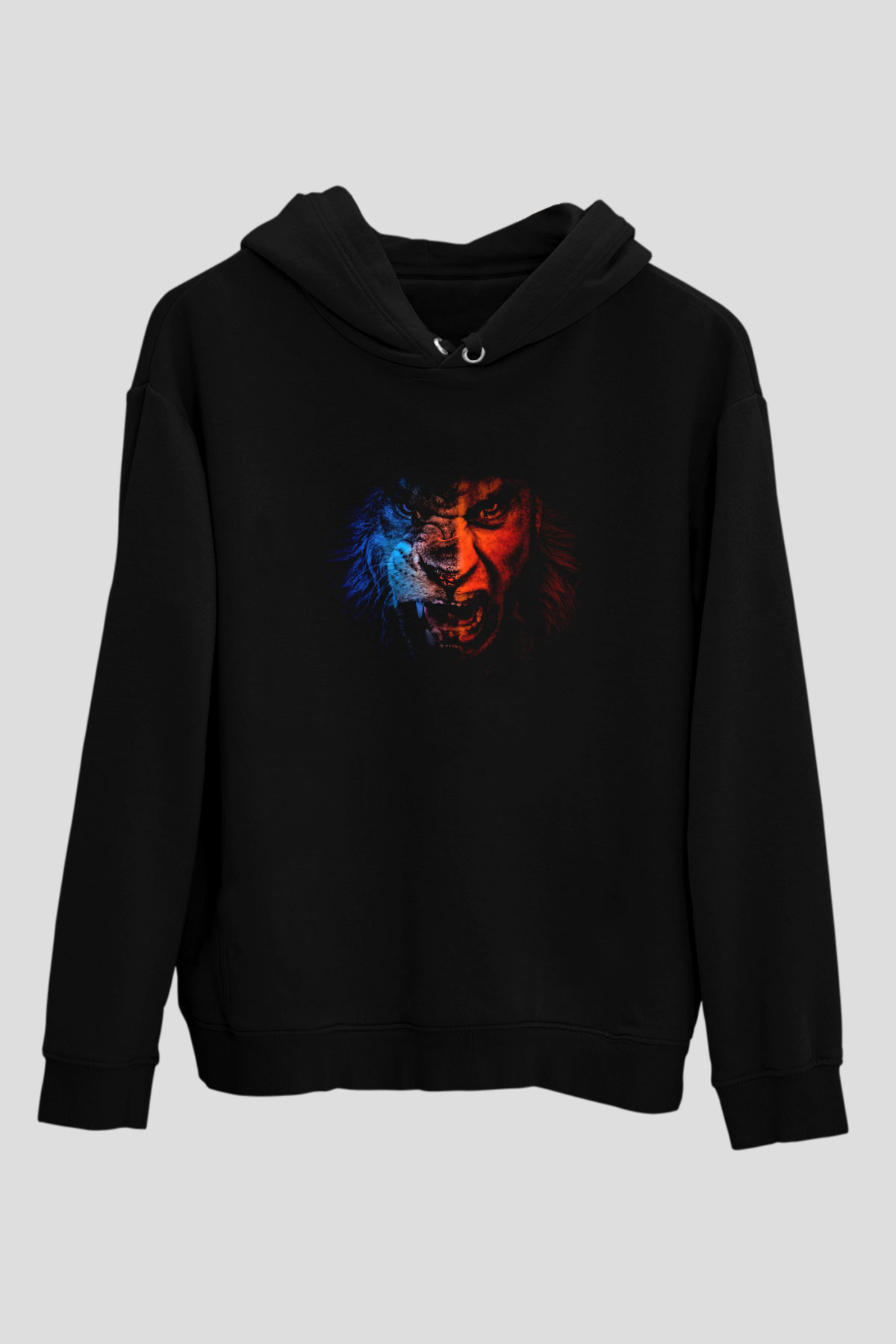 Aslan Siyah Unisex Kapüşonlu Sweatshirt