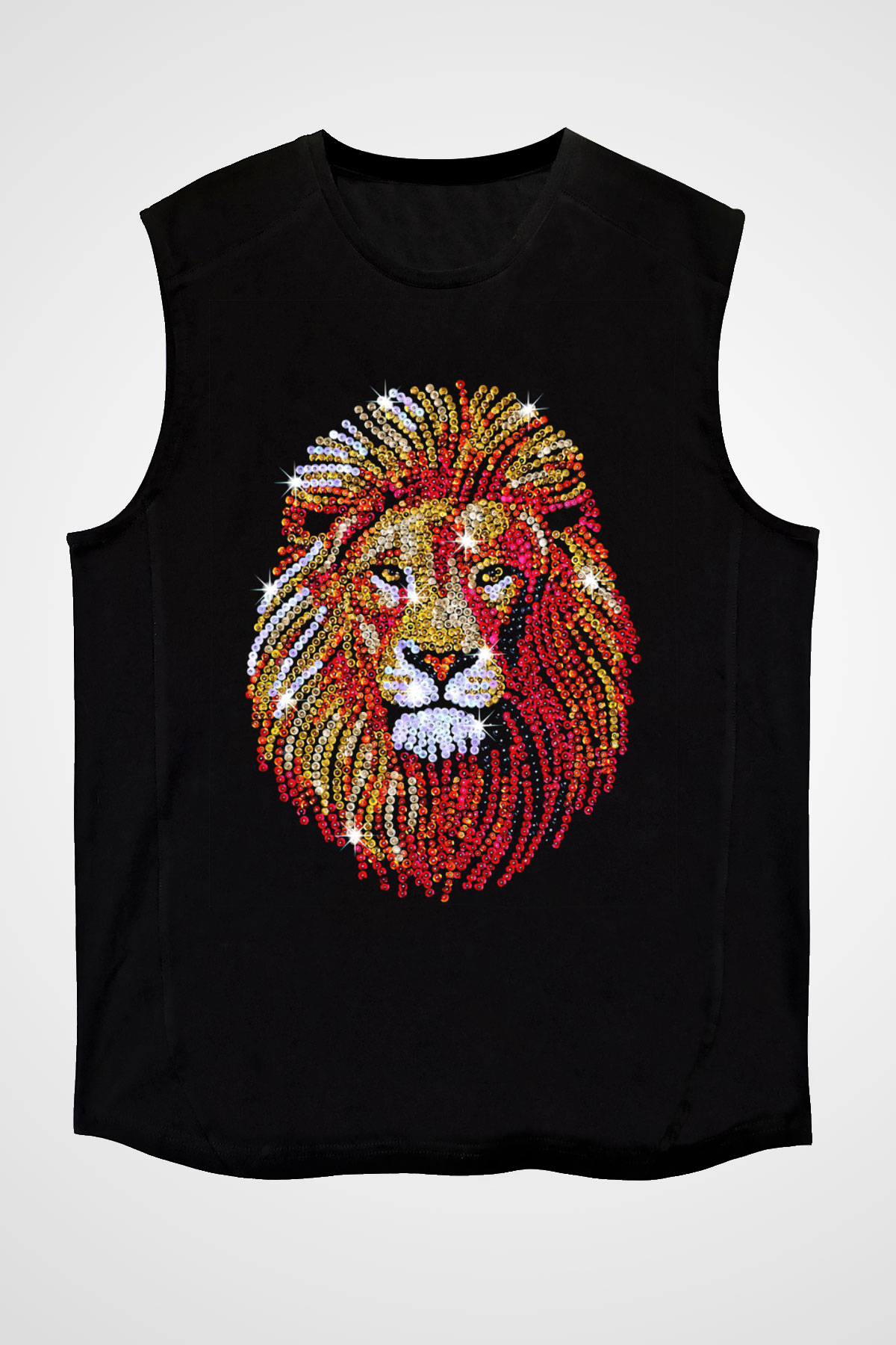 Aslan Siyah Unisex Kolsuz Tişört