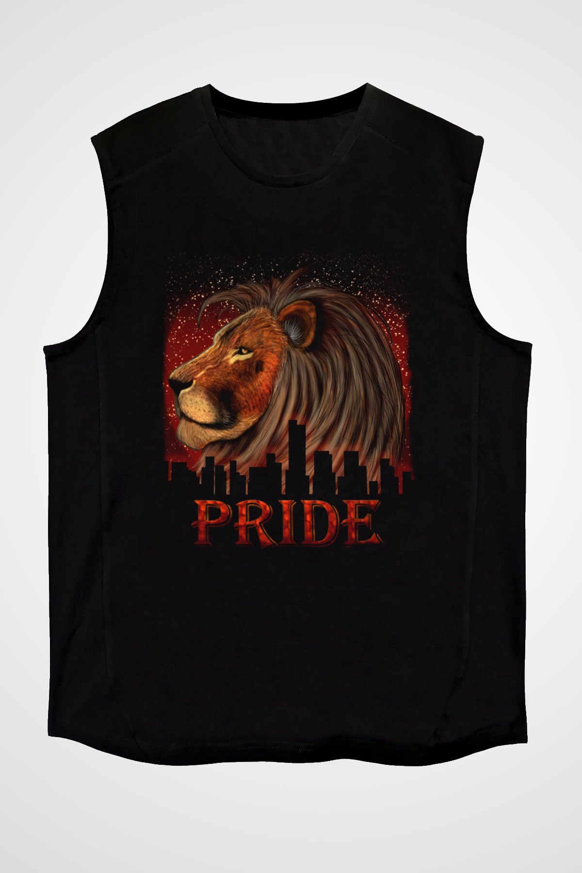 Aslan Siyah Unisex Kolsuz Tişört