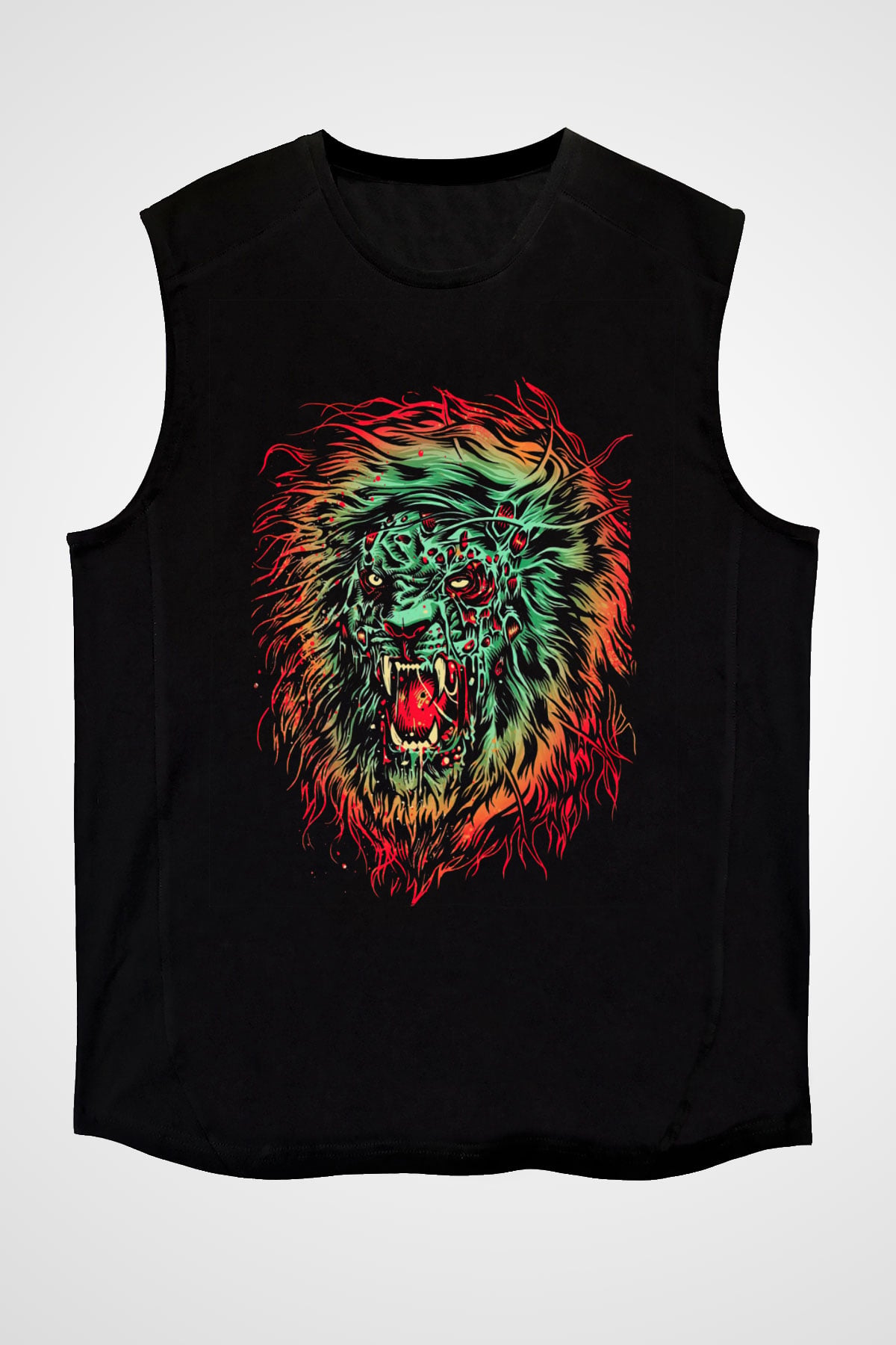 Aslan Siyah Unisex Kolsuz Tişört
