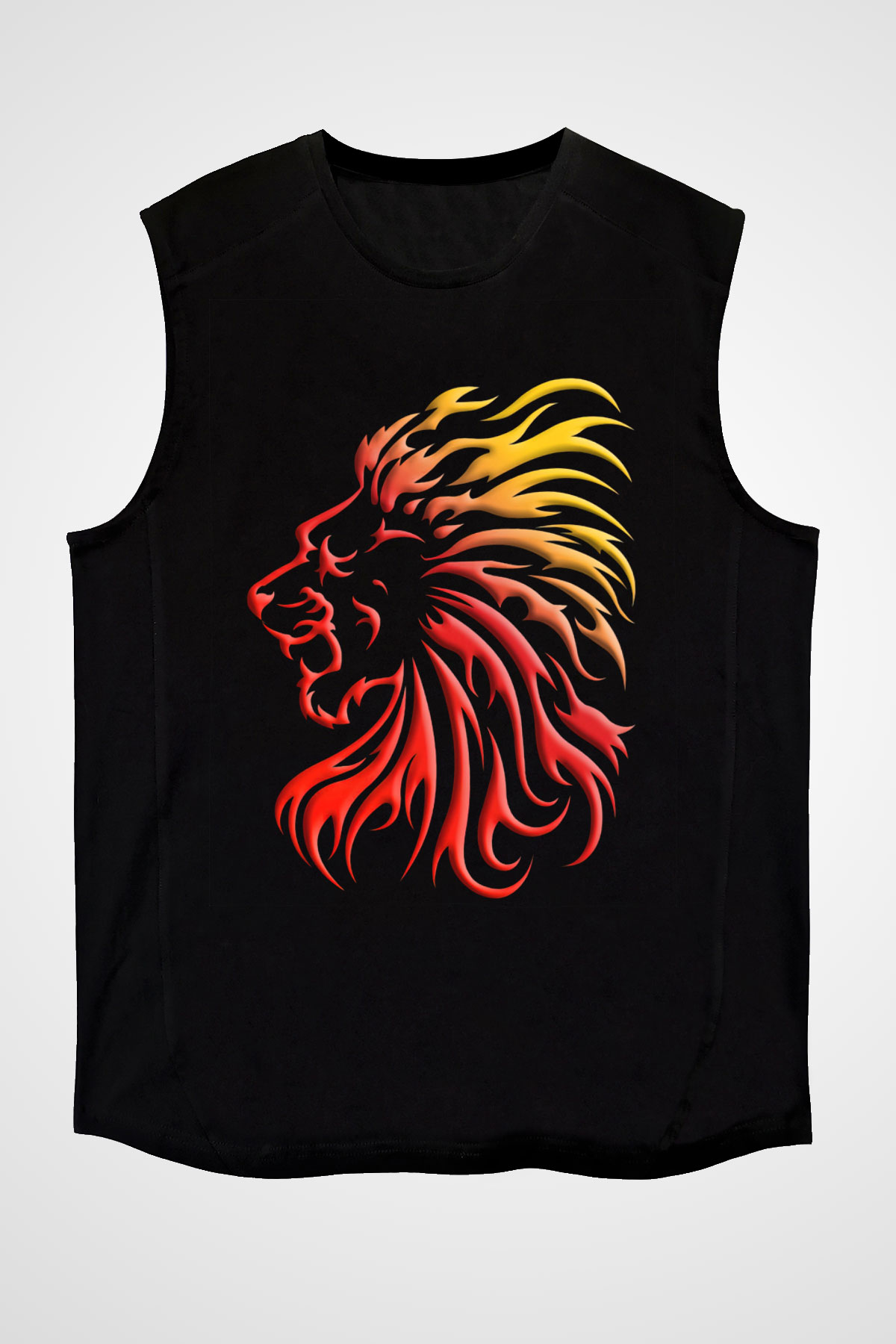 Aslan Siyah Unisex Kolsuz Tişört