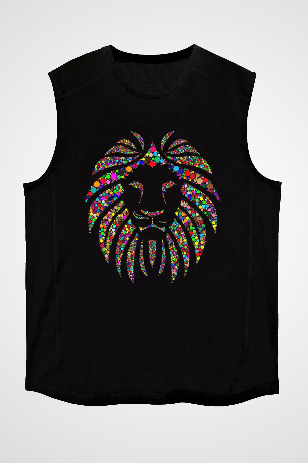 Aslan Siyah Unisex Kolsuz Tişört