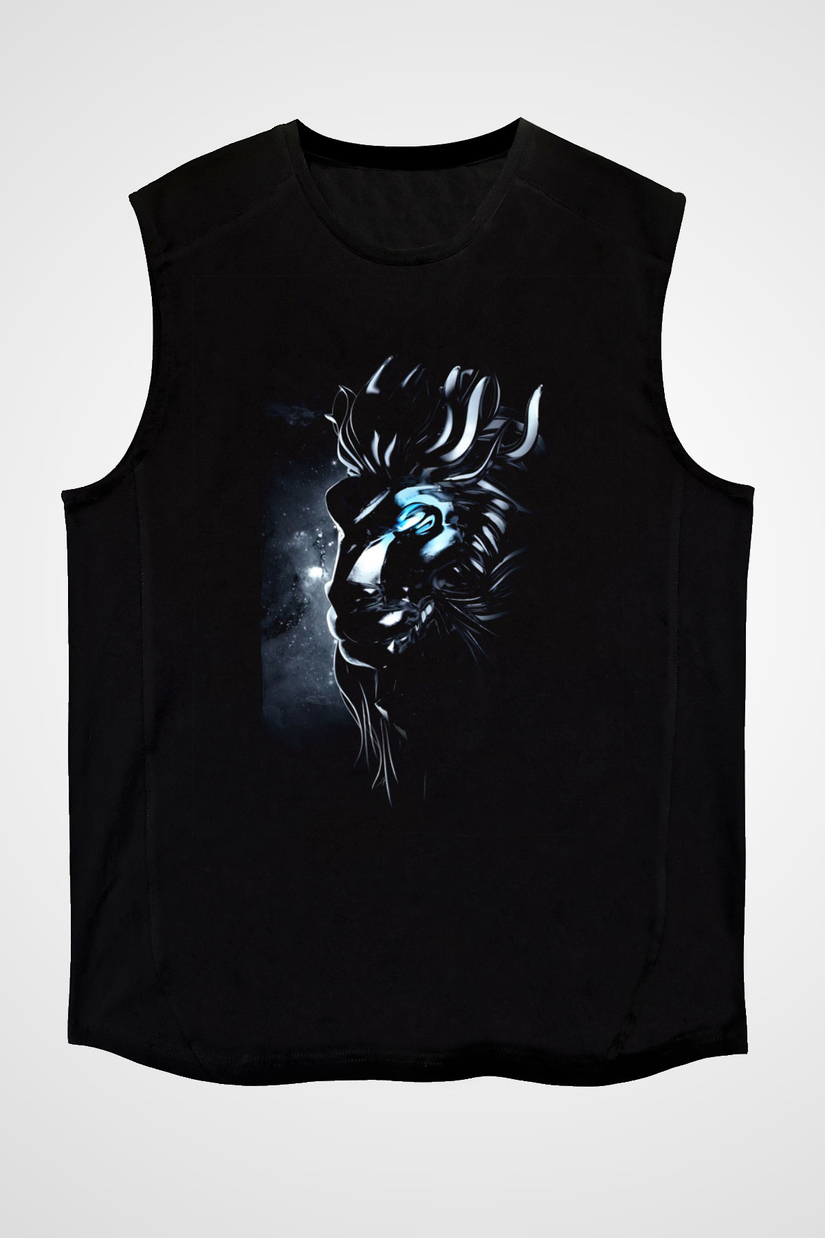 Aslan Siyah Unisex Kolsuz Tişört