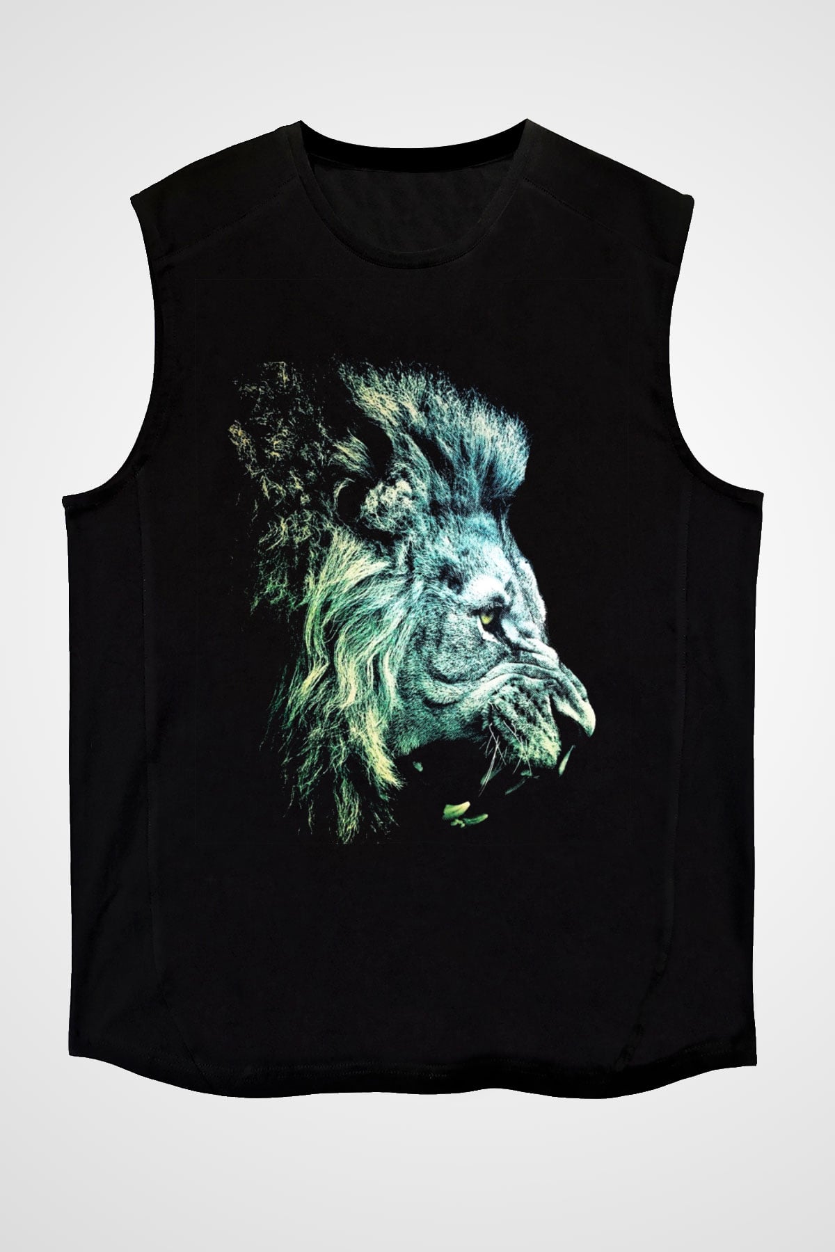 Aslan Siyah Unisex Kolsuz Tişört