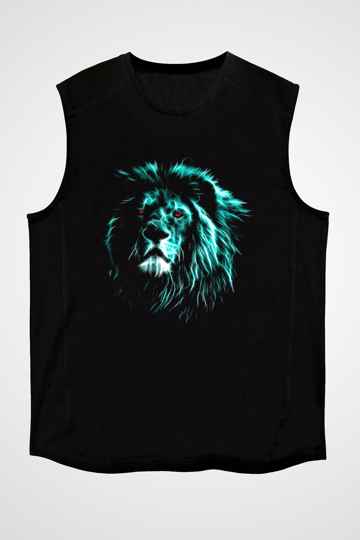 Aslan Siyah Unisex Kolsuz Tişört
