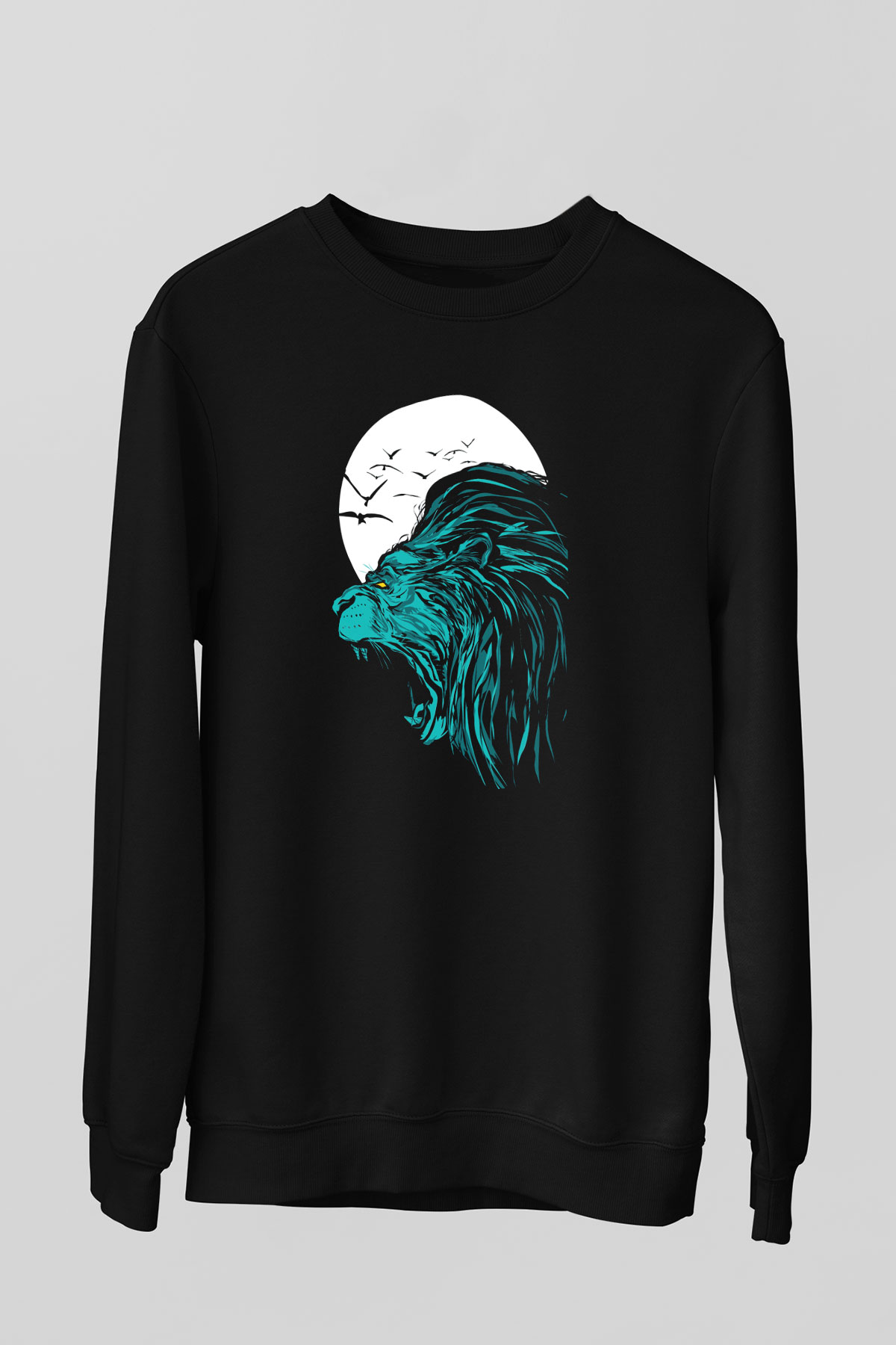 Aslan Siyah Unisex Sweatshirt