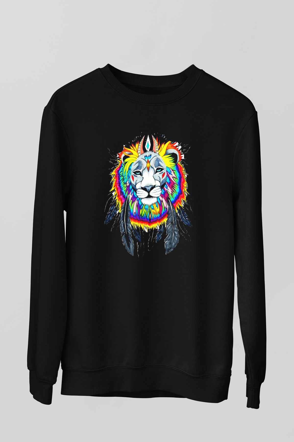 Aslan Siyah Unisex Sweatshirt