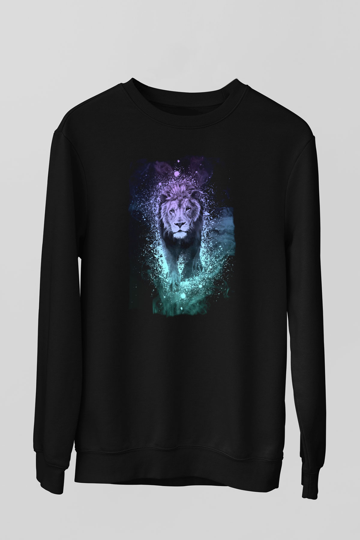 Aslan Siyah Unisex Sweatshirt