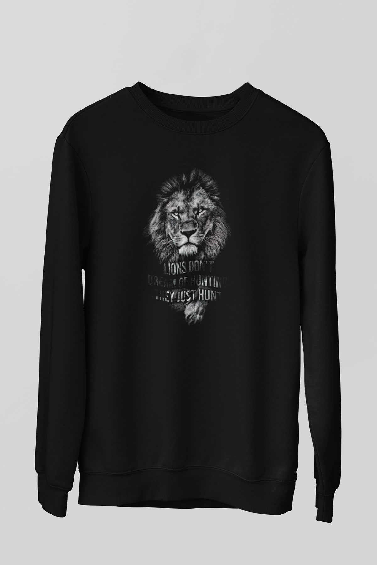 Aslan Siyah Unisex Sweatshirt