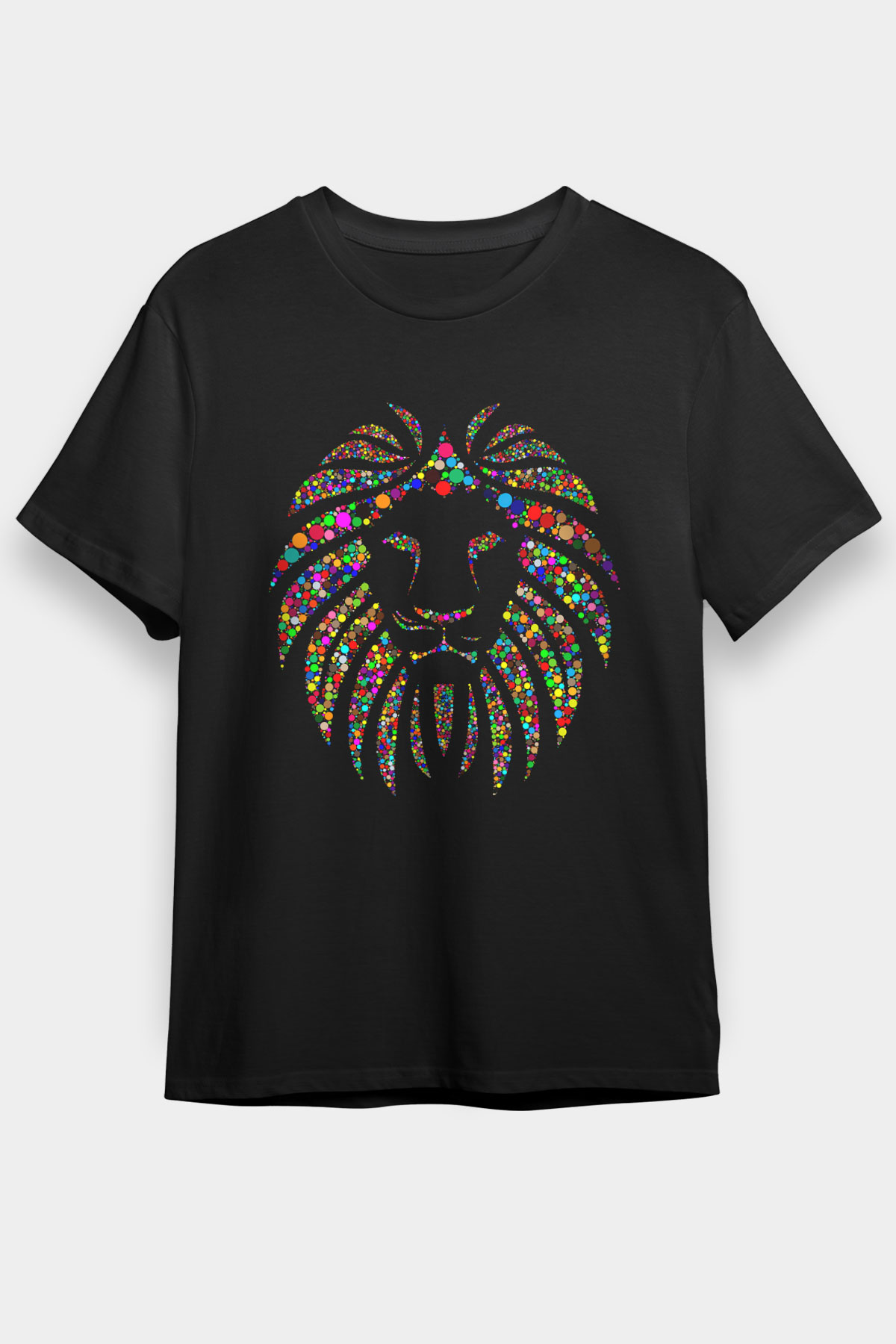 Aslan Siyah Unisex Tişört T-Shirt - TişörtFabrikası