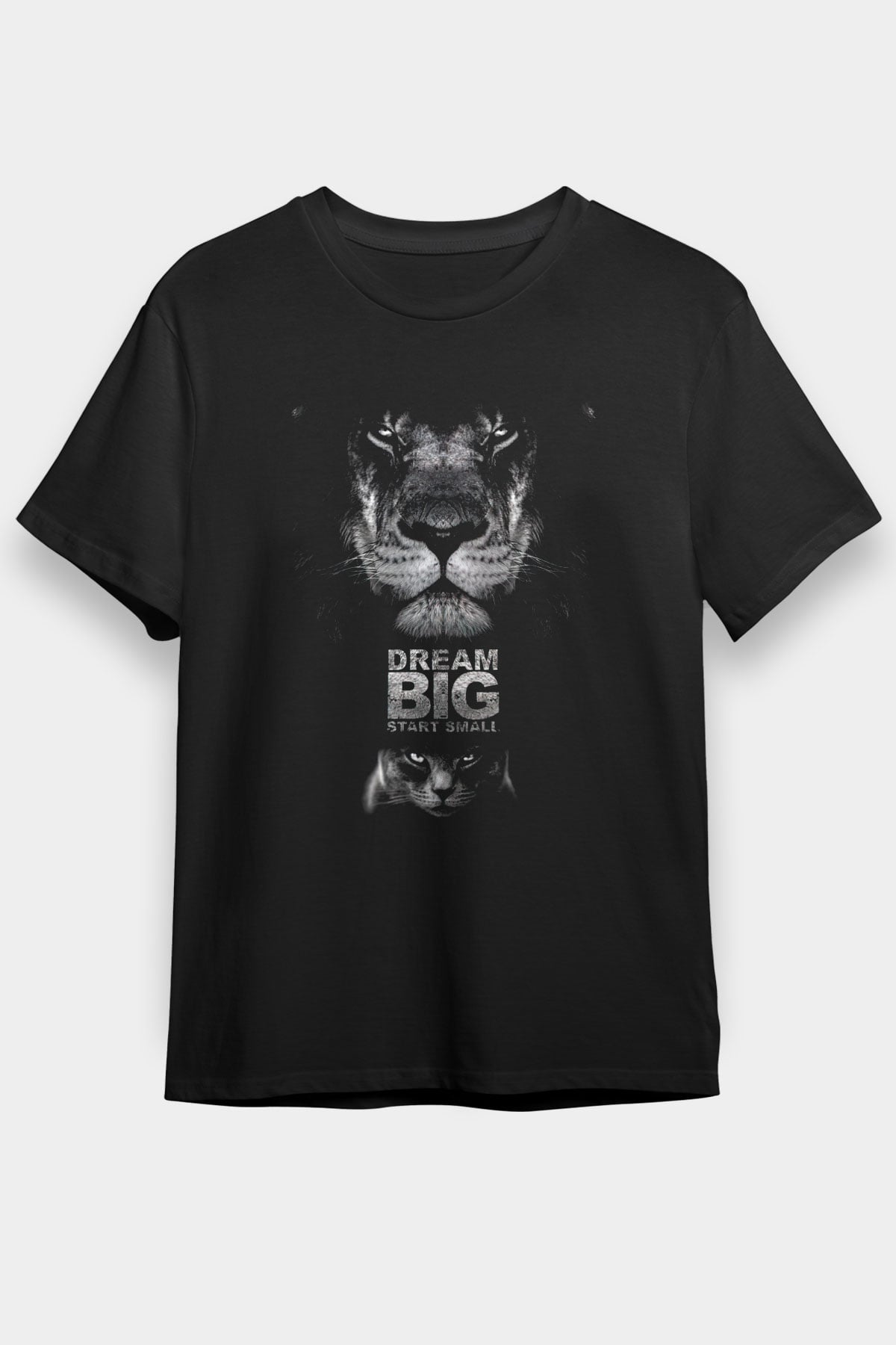 Aslan Siyah Unisex Tişört T-Shirt - TişörtFabrikası