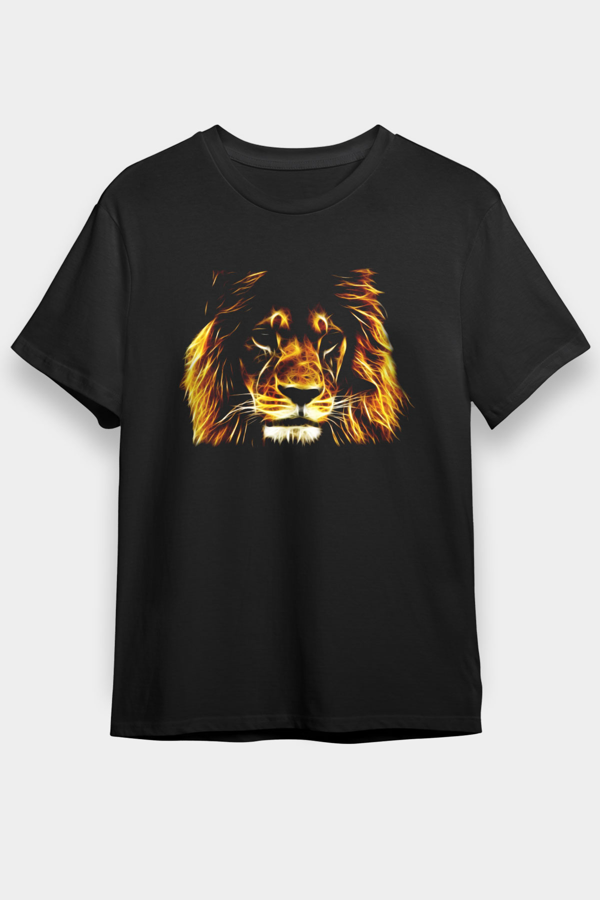 Aslan Siyah Unisex Tişört T-Shirt - TişörtFabrikası