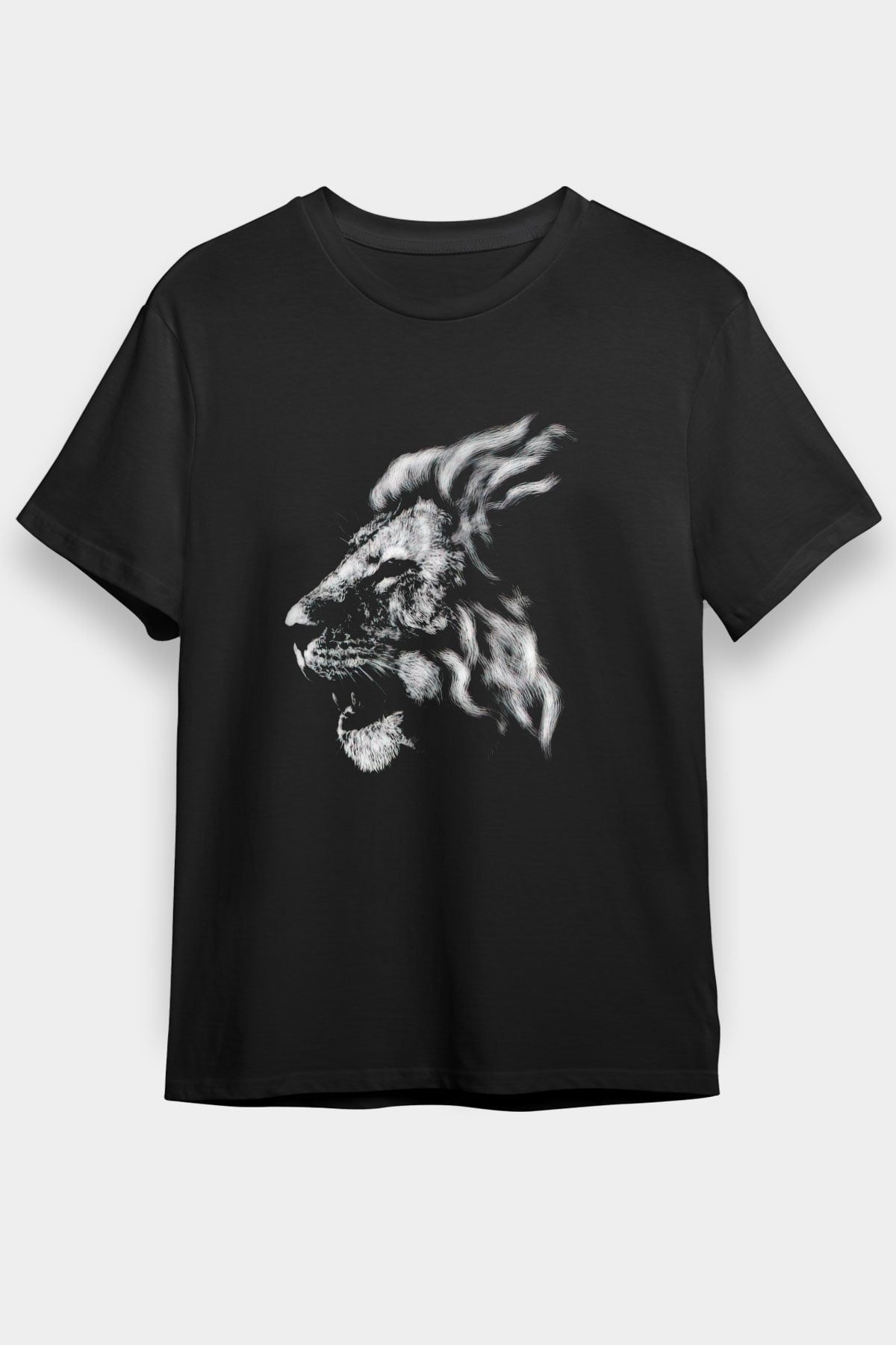 Aslan Siyah Unisex Tişört T-Shirt - TişörtFabrikası