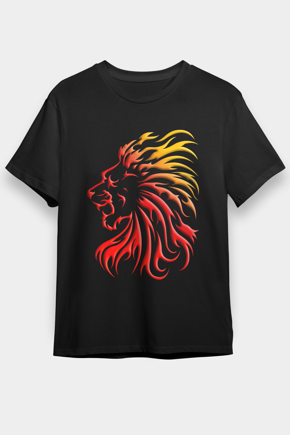 Aslan Siyah Unisex Tişört T-Shirt - TişörtFabrikası