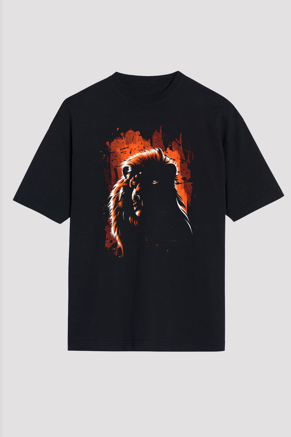 Aslan Siyah Unisex Tişört T-Shirt - TişörtFabrikası